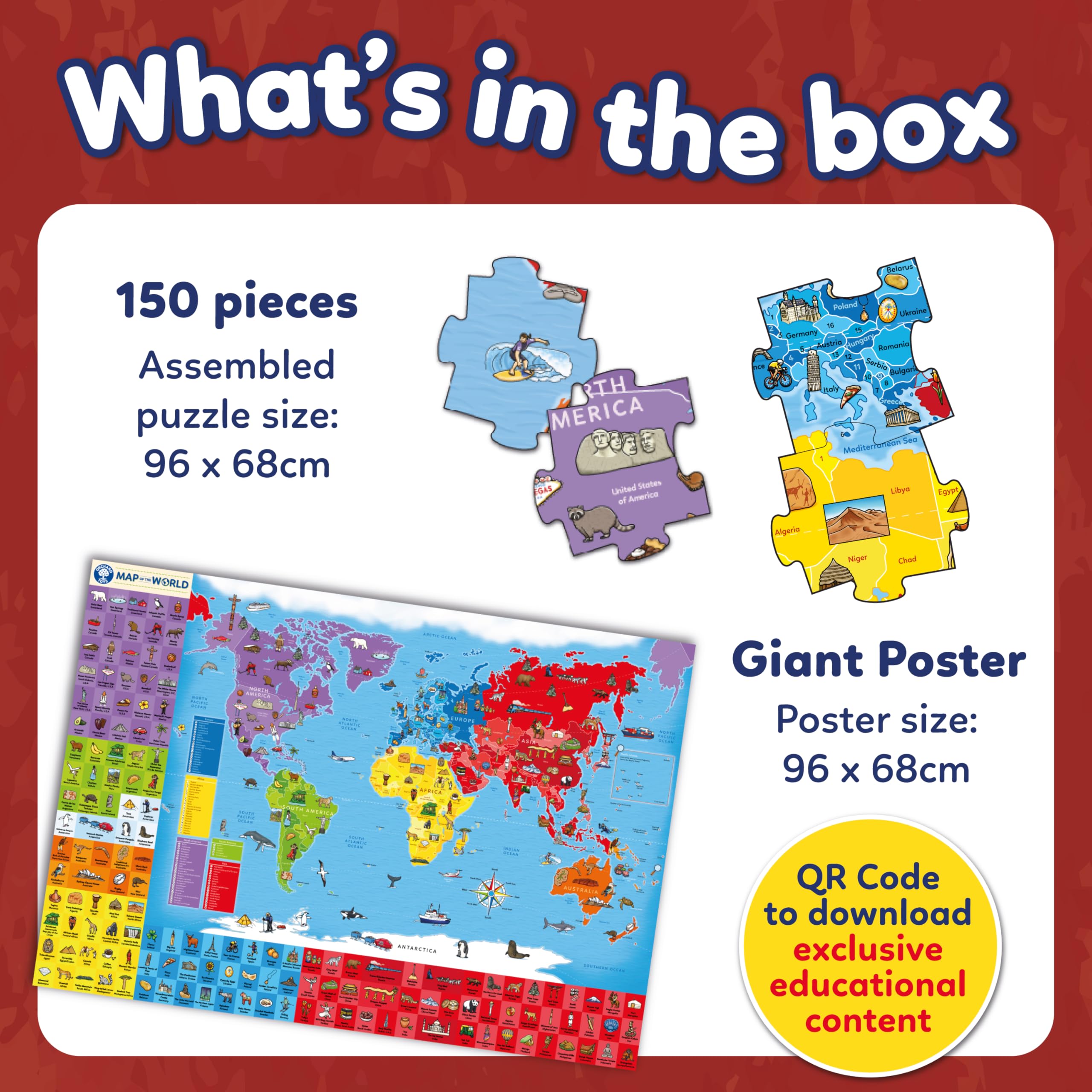 Orchard Toys Map of the World 150-Piece Jigsaw Puzzle with Giant Poster 6