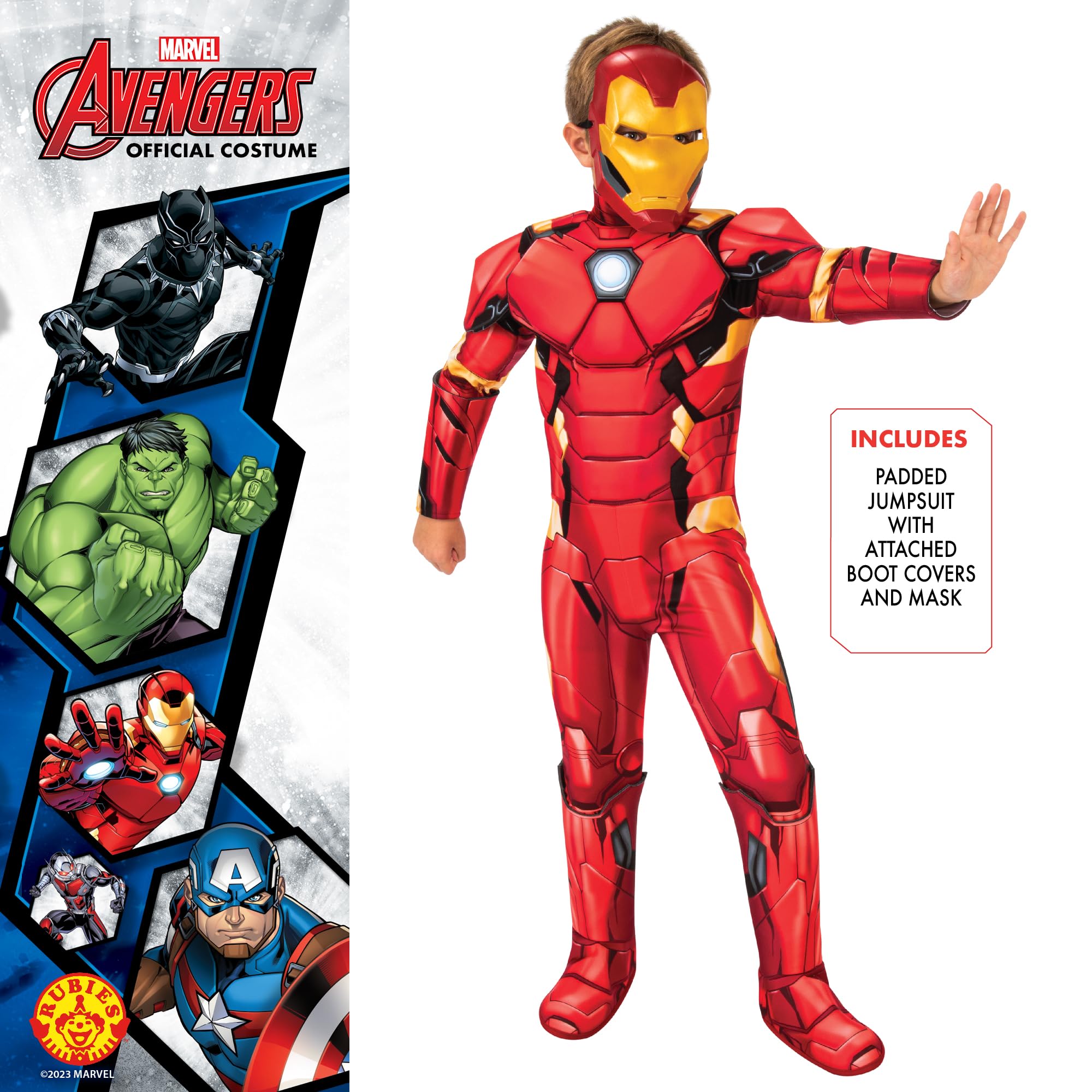 Rubies Iron Man Deluxe Fancy Dress Costume - Boys, Multicolour, Size 5-6 Years