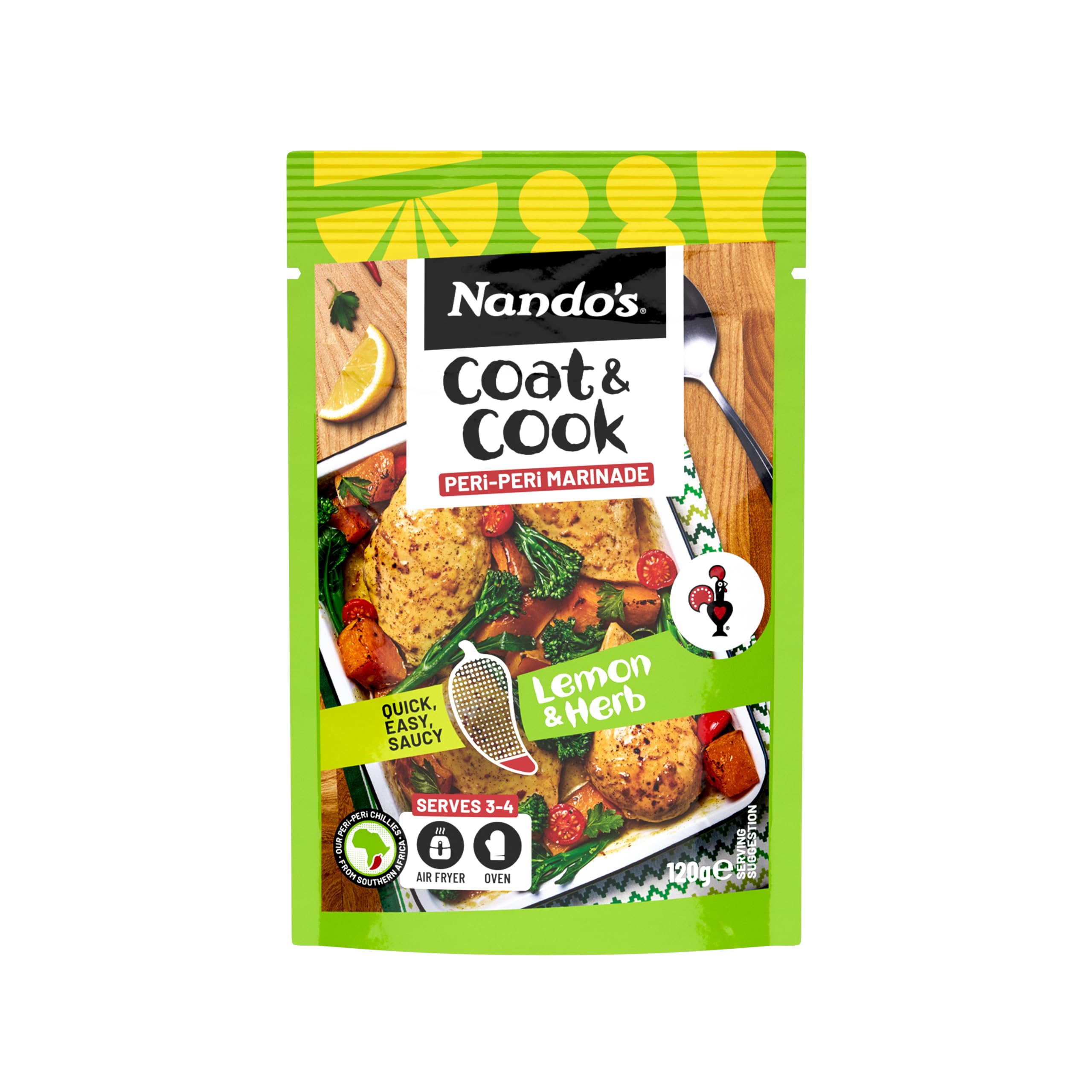 Nando's Lemon & Herb Marinade - Zesty Flavor for Grilling, Baking, or Stir-Frying | 120g 1