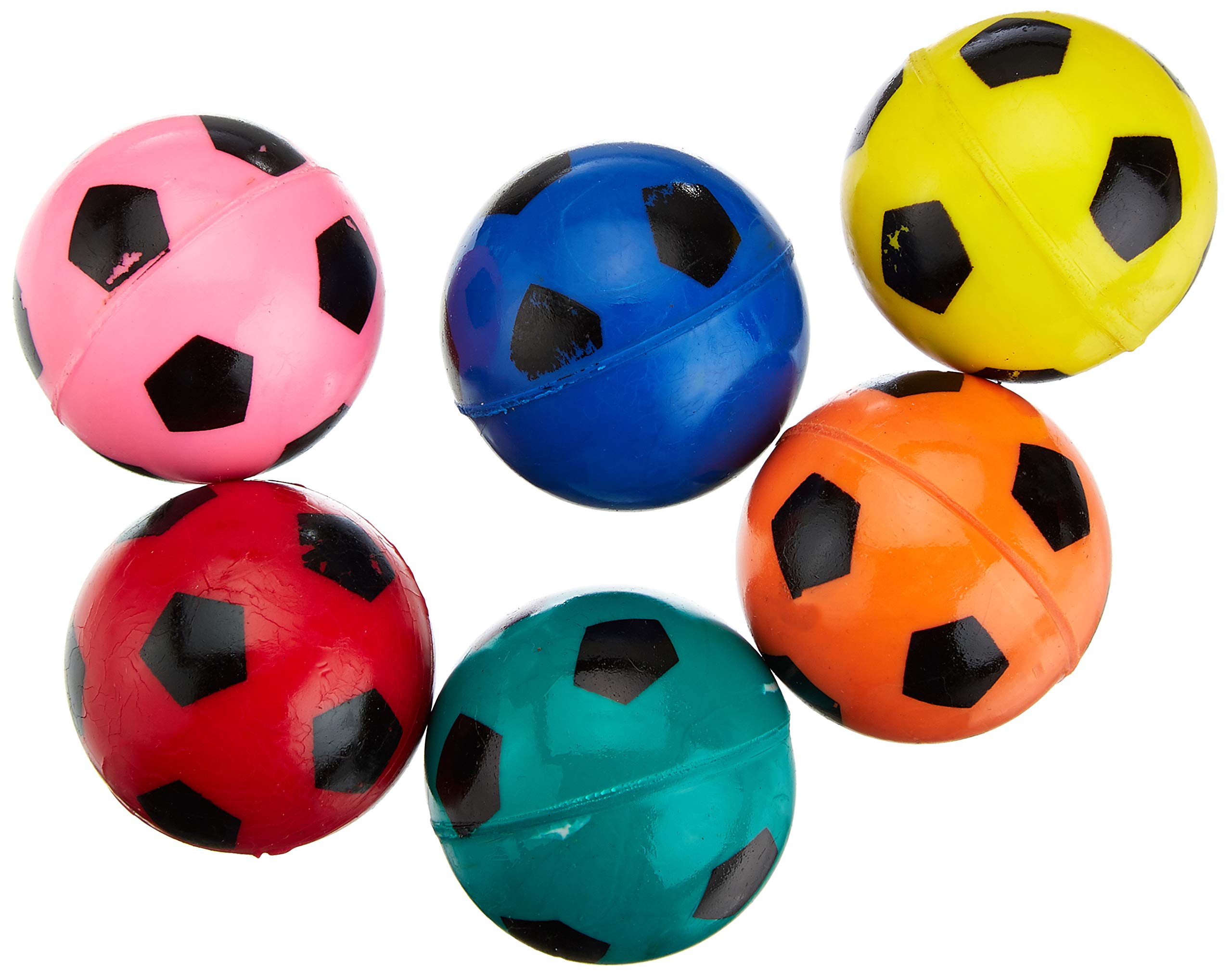 Baker Ross Football High Bounce Bouncy Jet Balls (Pack of 6) - Assorted Colors, 30mm Diameter 1