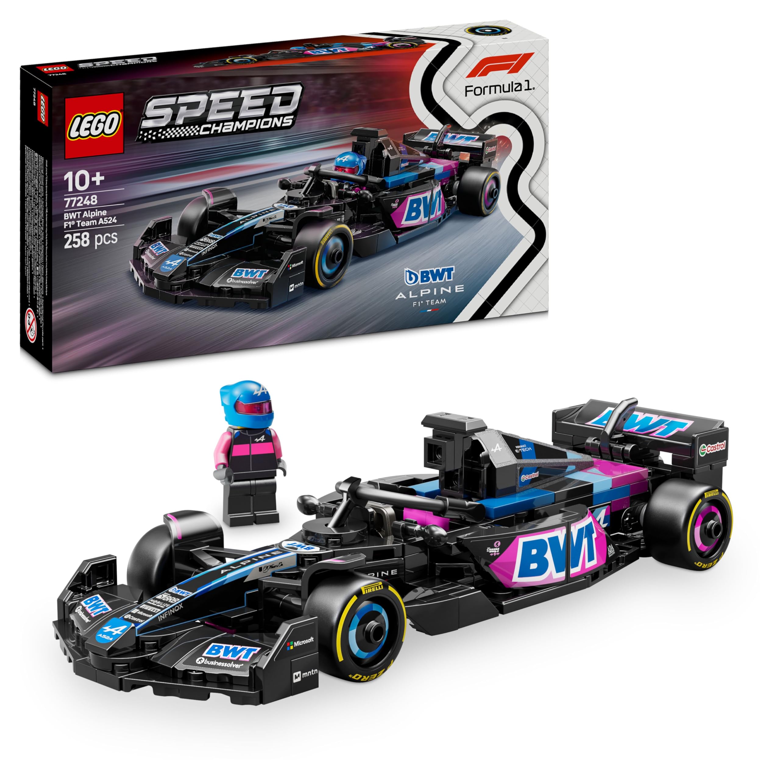 LEGO Speed Champions BWT Alpine F1 Team A524 Race Car Building Set 77248 for Ages 10+