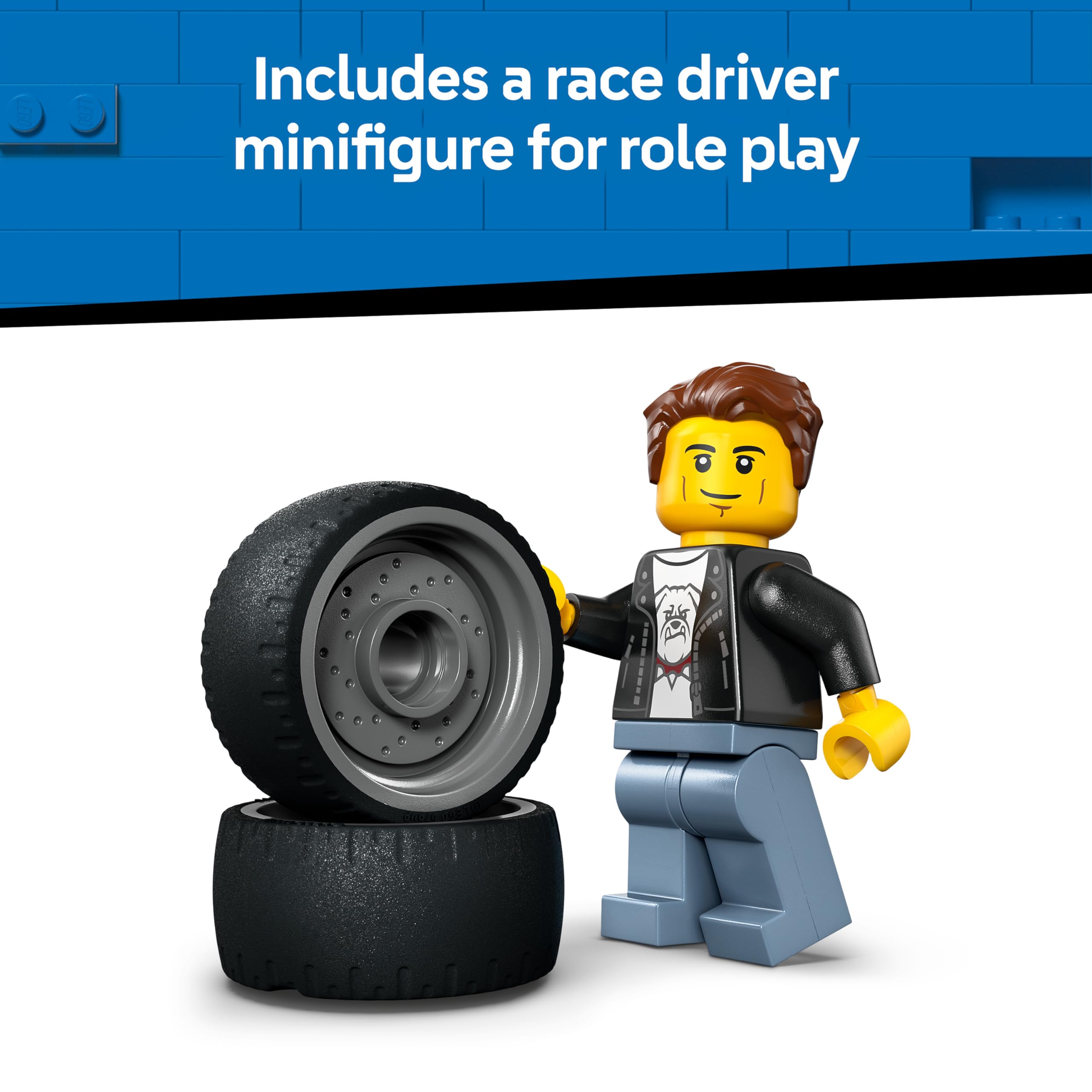 LEGO City Hot Rod Race Car Toy Set 60485 with Driver Minifigure | Ages 5+ 5