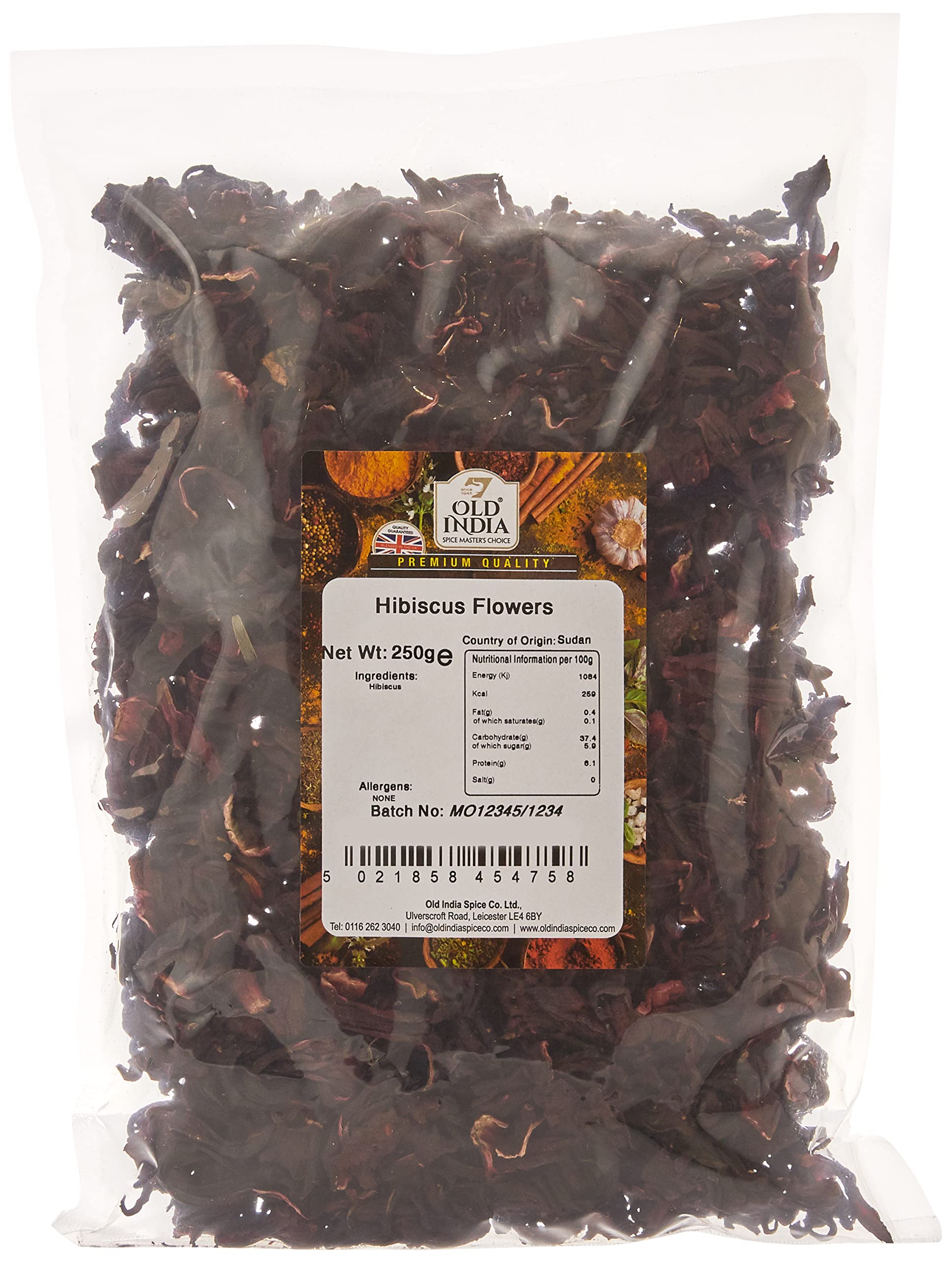 Old India Hibiscus Flowers Herbal Tea - 100% Natural | 250g Pack 1