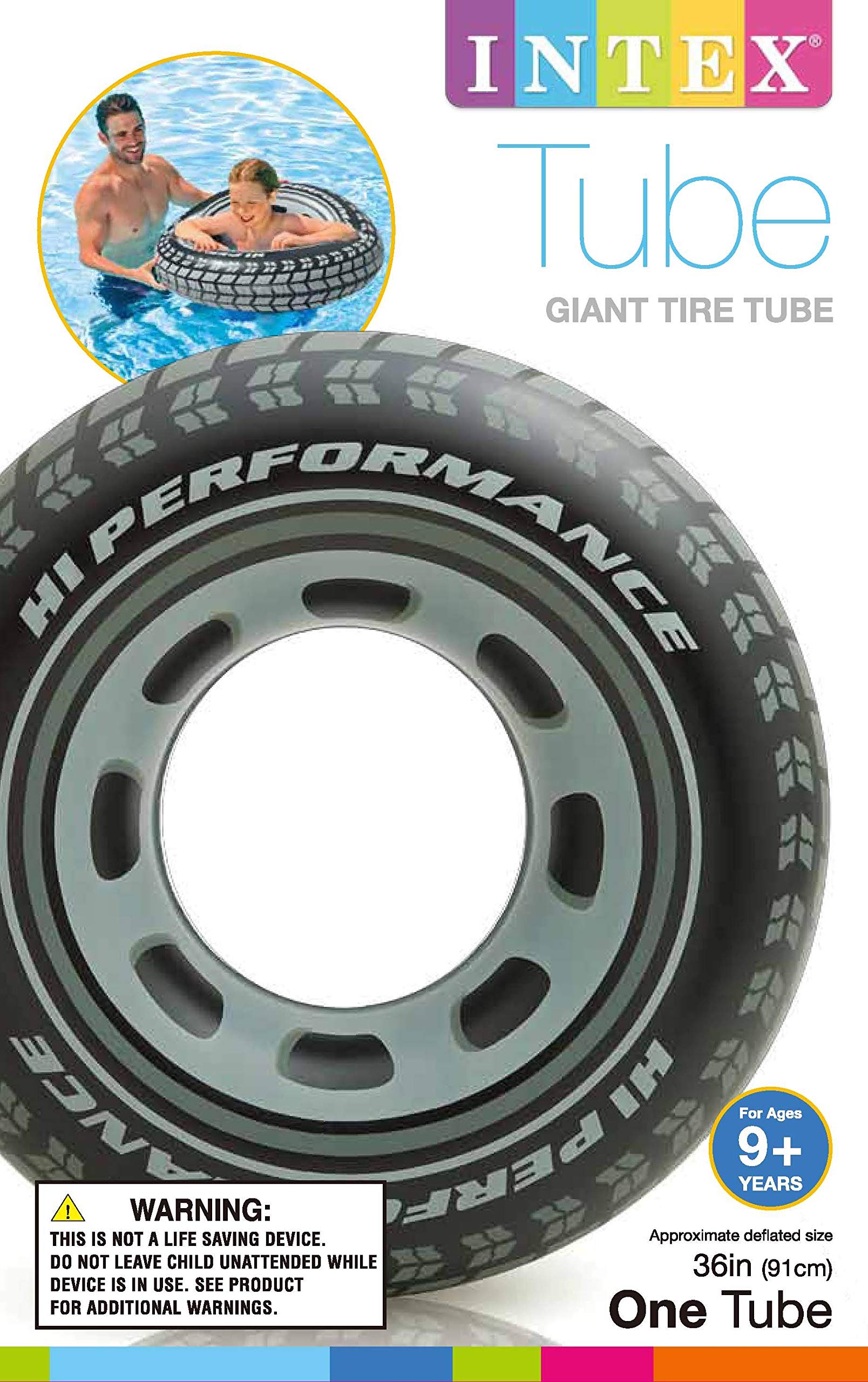Intex 36" Radial Champs Tyre Tube - Inflatable Pool Toy for Kids 9+ 5