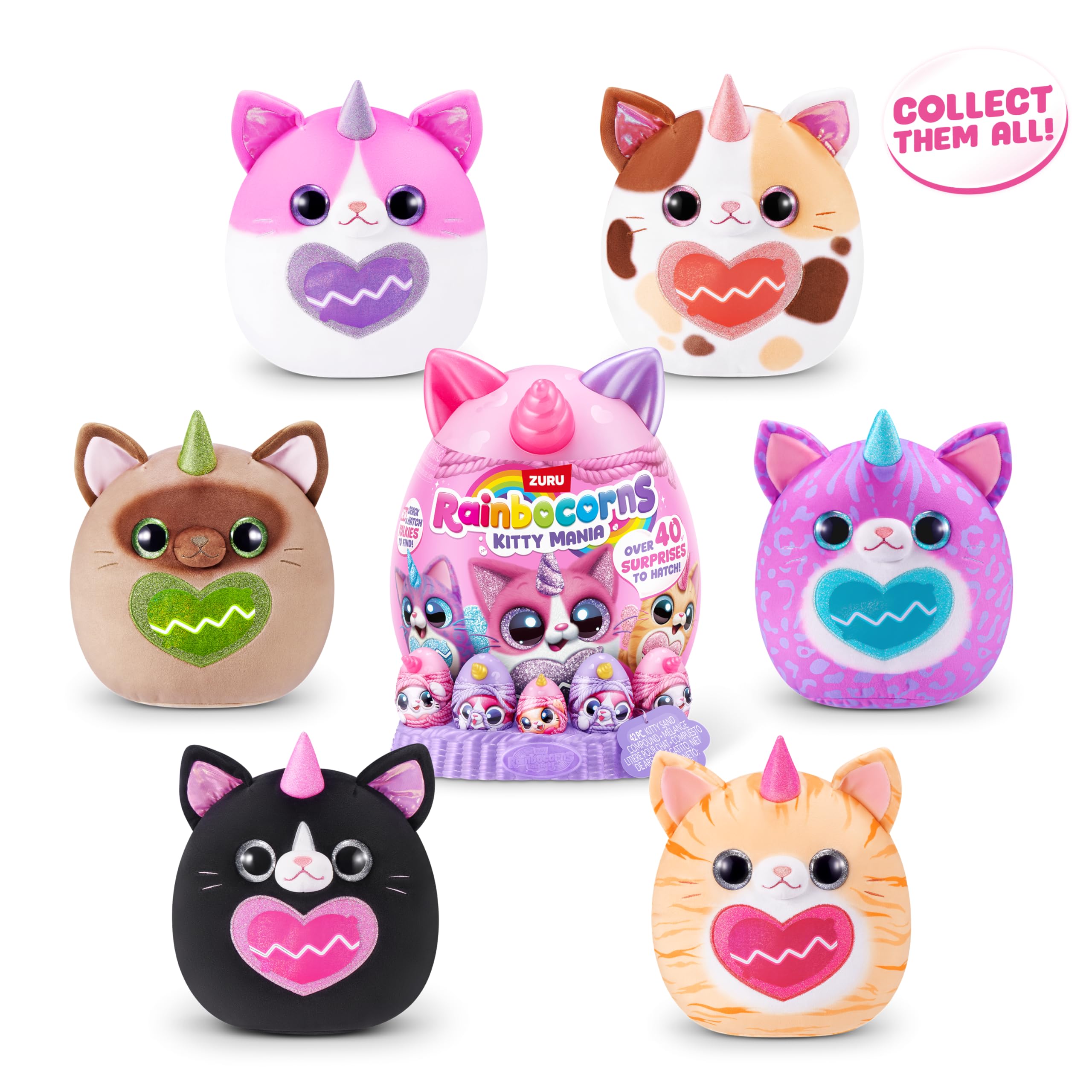 Rainbocorns Kitty Mania Orange Cat (POUNCEKIN) - Plush Hug-to-Hatch Collectible with 40+ Surprises, Ages 3+ 11