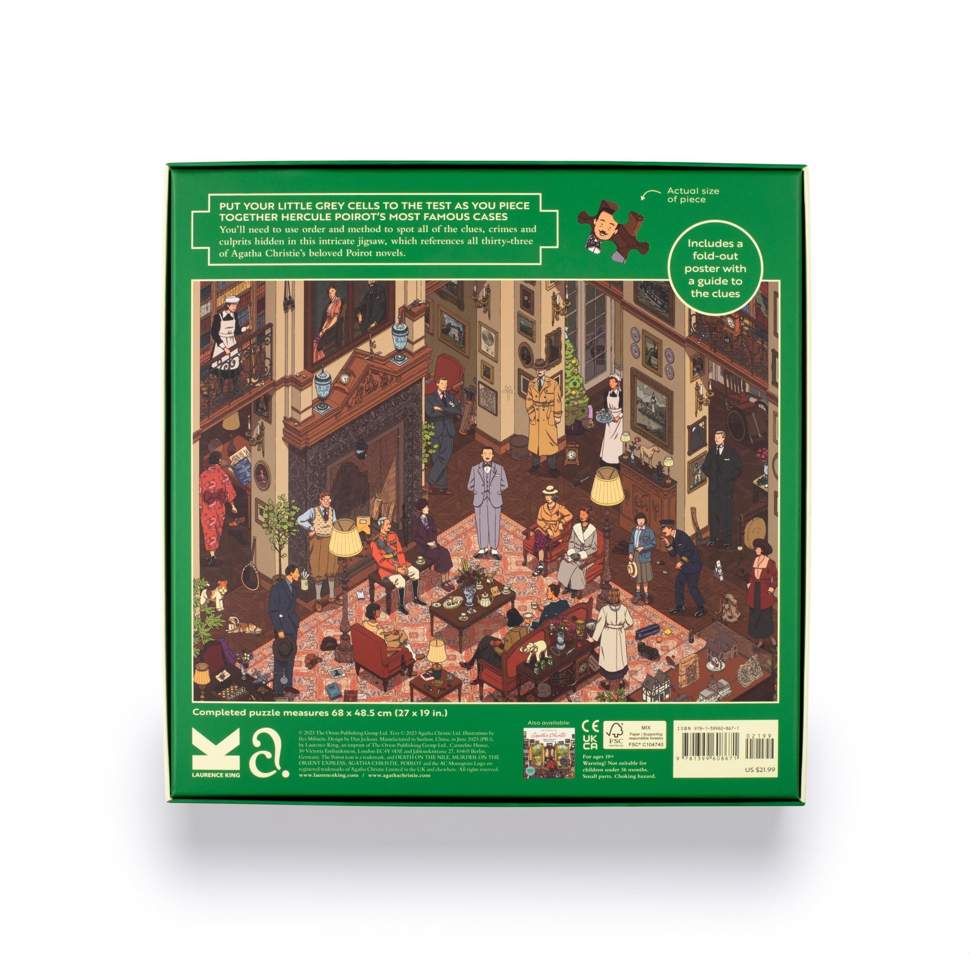 Laurence King The World of Hercule Poirot Jigsaw Puzzle - 1000 Pieces | 48.5 x 68 cm 3