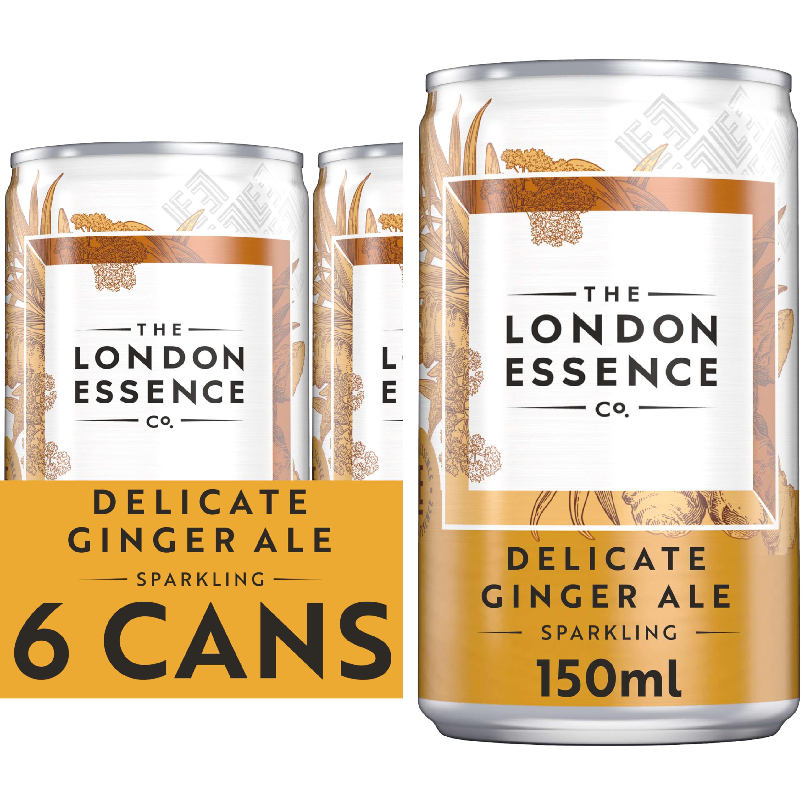 THE LONDON ESSENCE CO. Ginger Ale - Low Calorie Mixer with Aniseed Essence | 6 x 150 ml Bottles