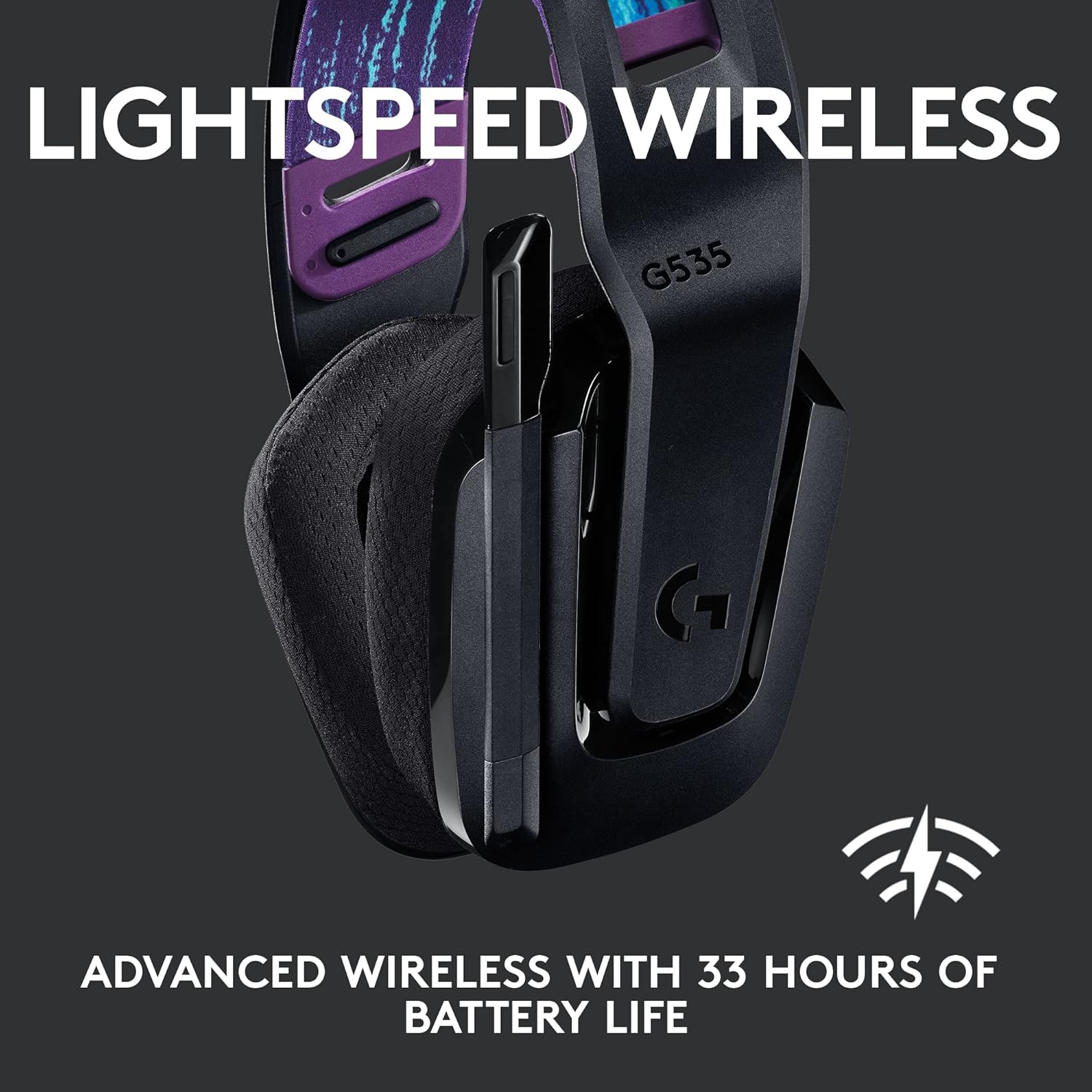 Logitech G G535 LIGHTSPEED Wireless Gaming Headset - 40mm Drivers, Lightweight 236g, USB Plug & Play for PC and PlayStation 8