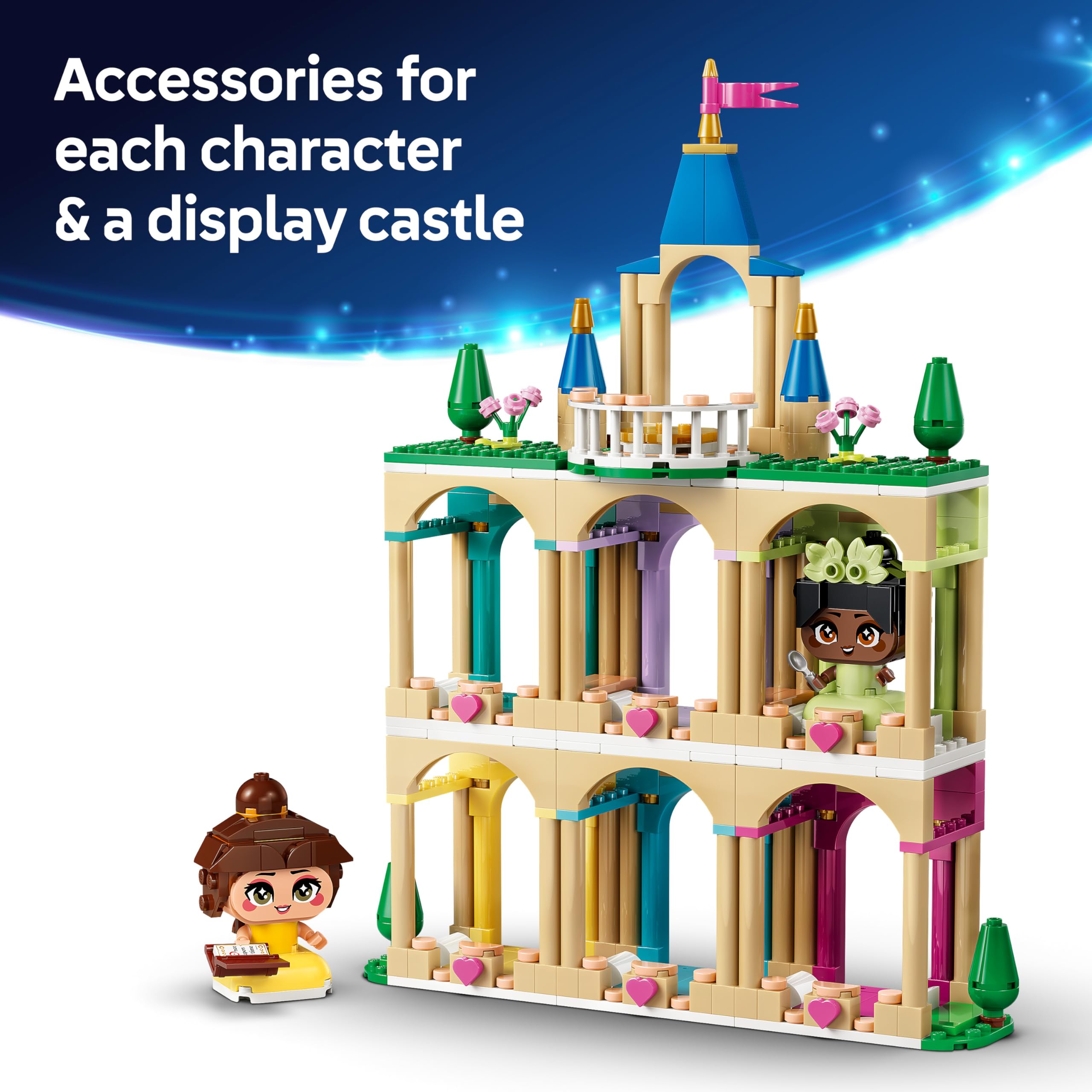 LEGO Disney Princess Mini Belle & Tiana with Castle Building Set | Ages 5+ | Model 43291 3