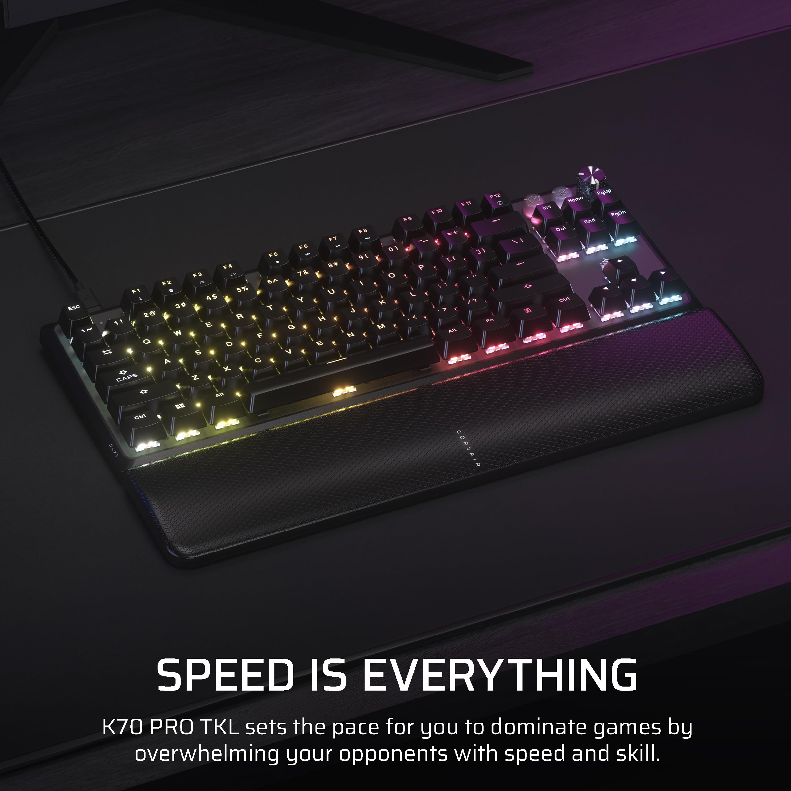 Corsair K70 PRO TKL RGB Tenkeyless Mechanical Wired Gaming Keyboard | MGX Hyperdrive Switches | RGB