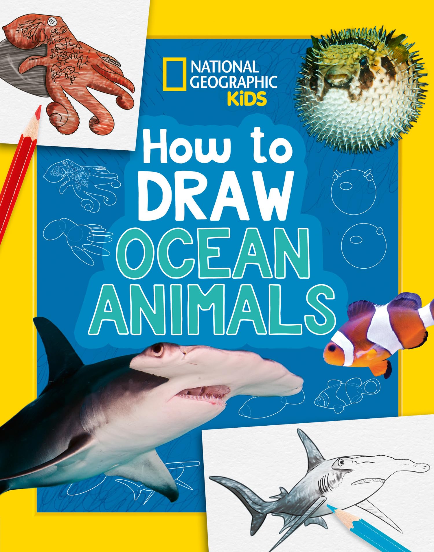 Collins How to Draw Ocean Animals Step-by-Step Learn to Draw Book for Kids Aged 6-10 1