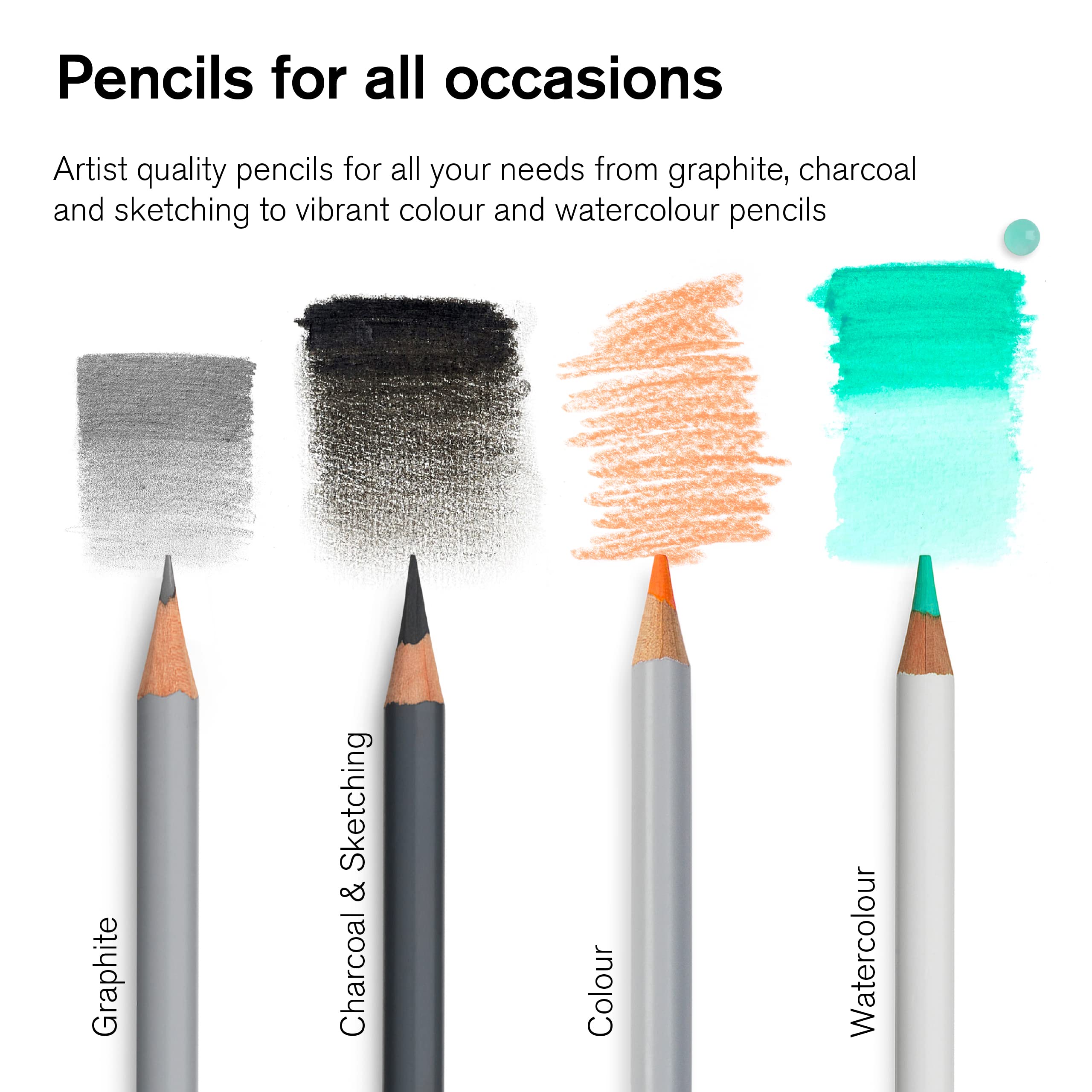 Winsor & Newton Studio Collection Sketching Pencils Set of 10 Graphite + Charcoal 7