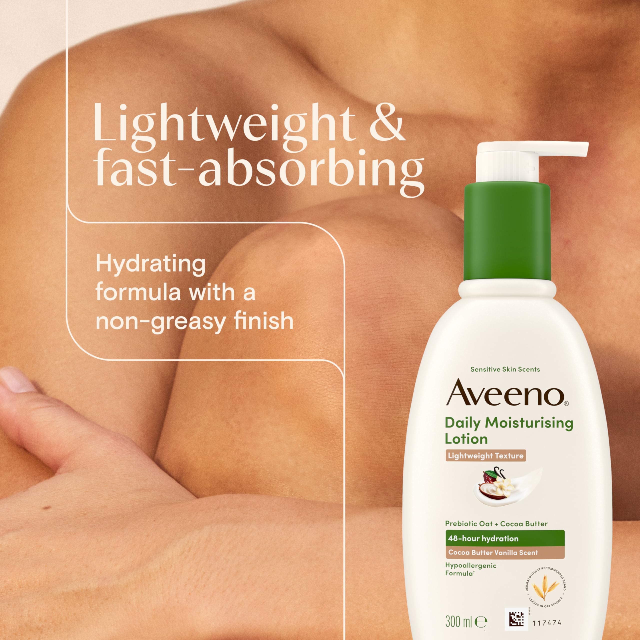 Aveeno Daily Moisturizing Cocoa Butter Lotion - Lightweight Texture, 300 ml 5