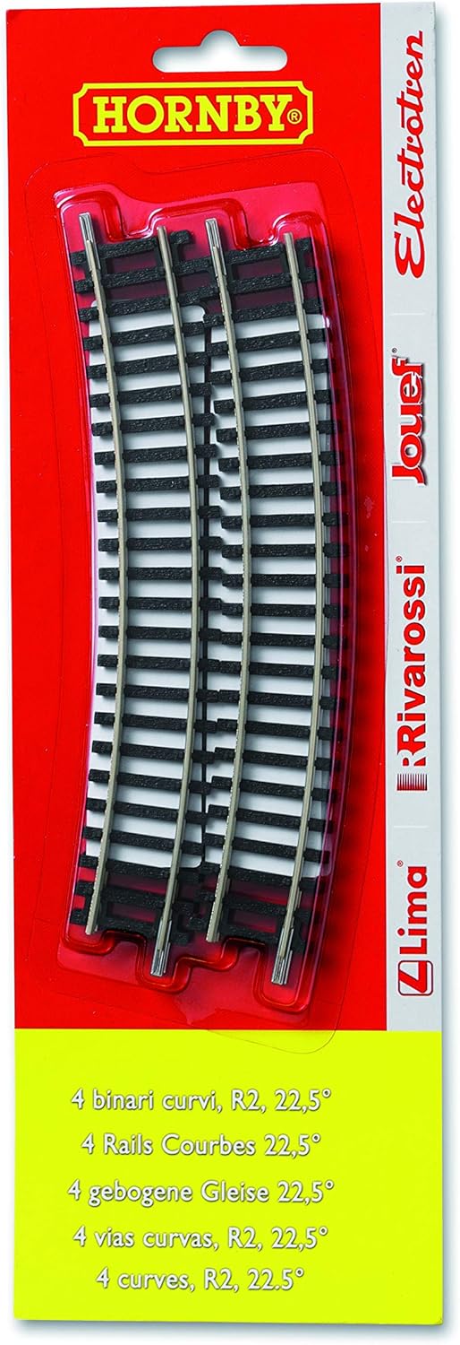 Hornby R606 2nd Radius Curve Track x 4 Pieces - 00 Gauge Model Railway Accessory