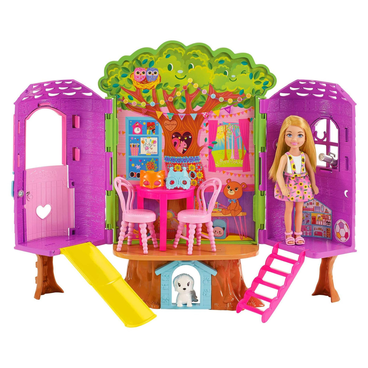 Barbie Chelsea Doll and Treehouse Playset with Pet Puppy - Ages 3+