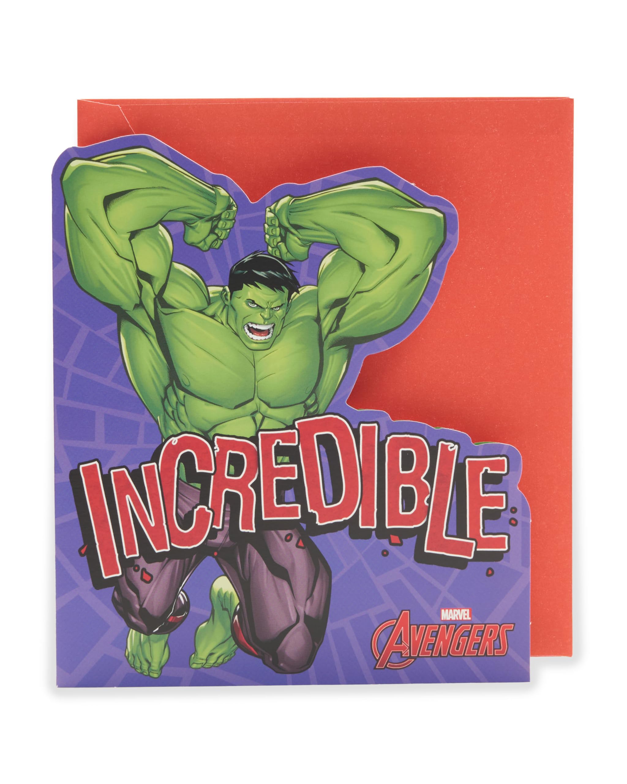 UK Greetings Marvel The Avengers Shaped Hulk Birthday Card for Him/Boy | 165 x 190 mm 1