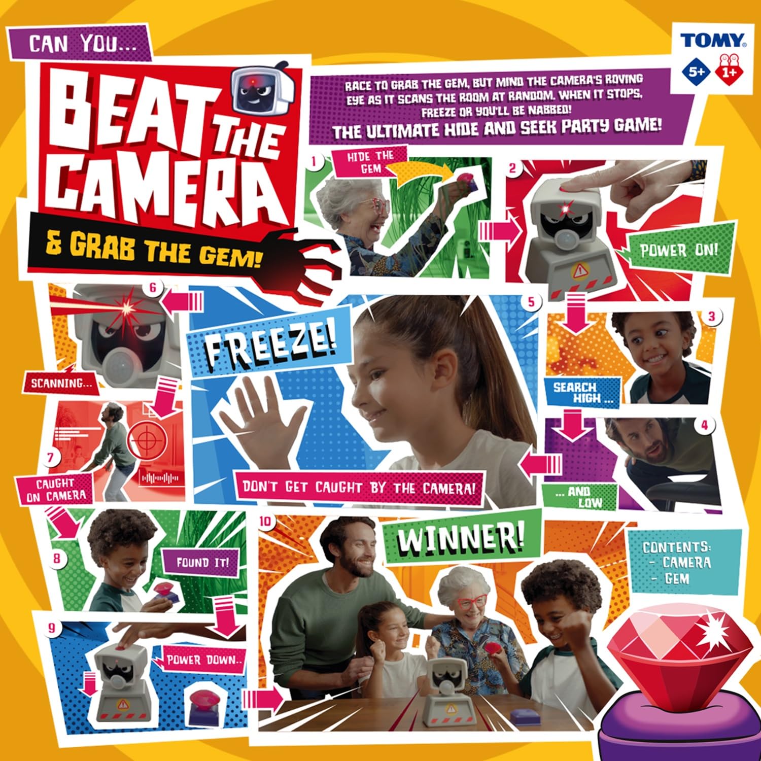 TOMY Beat the Camera Interactive Board Game for Kids, Model T73271EN 8
