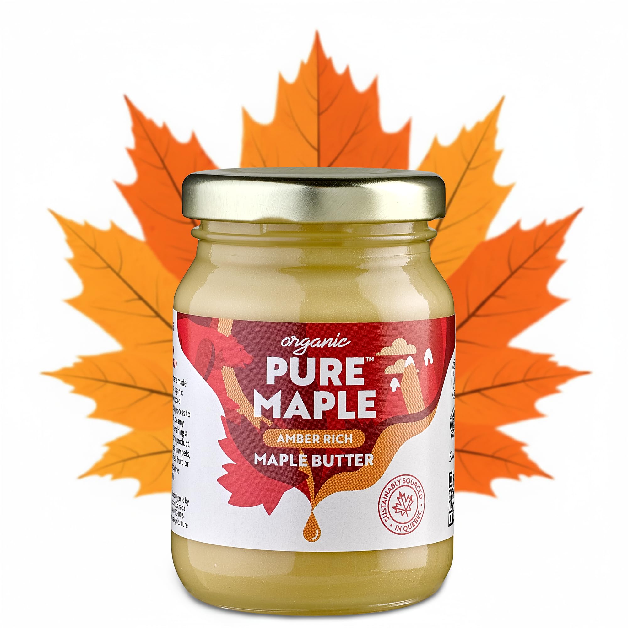 Pure Maple Organic Maple Butter - 160g | 100% Canadian Maple Syrup Spread | Vegan 1
