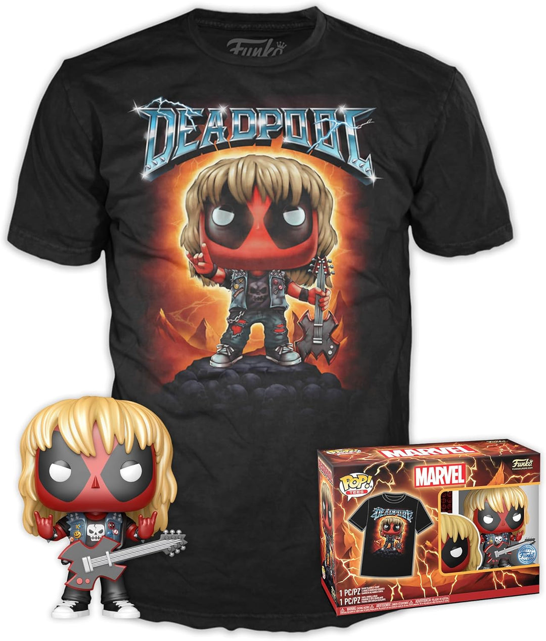 Funko Pop! Marvel - Deadpool Heavy Metal Vinyl Figure & T-Shirt Bundle (75059)