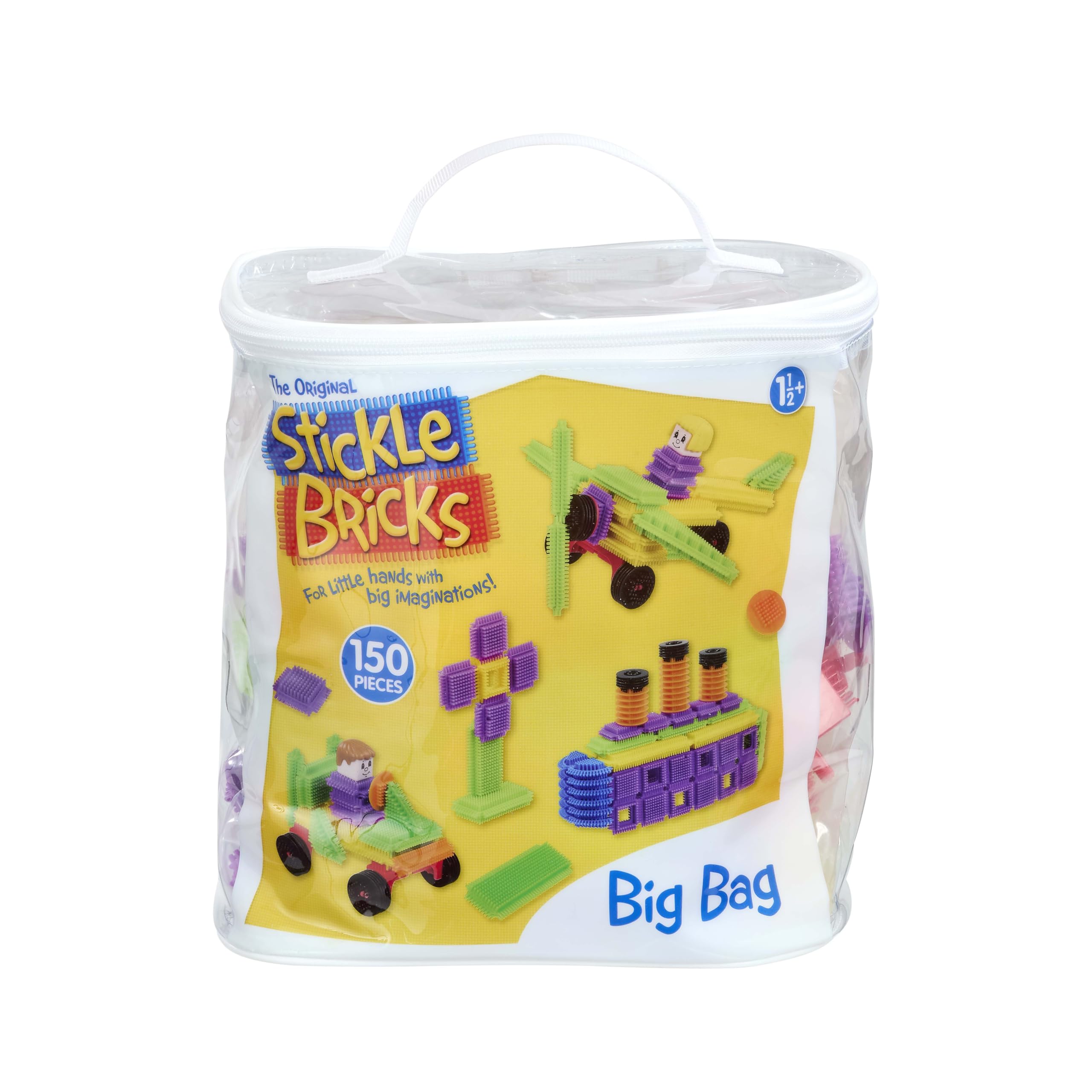 Stickle Bricks Big Bag Construction Toy - Assorted Shapes & Colors | Ages 18 Months+