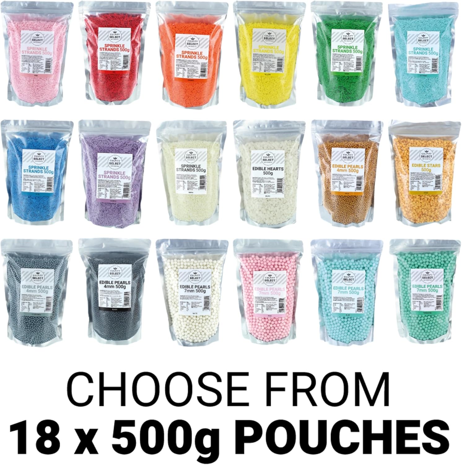 Culpitt Select Edible Pearls - White 7mm Cake Sprinkle Decorations, 500g 4