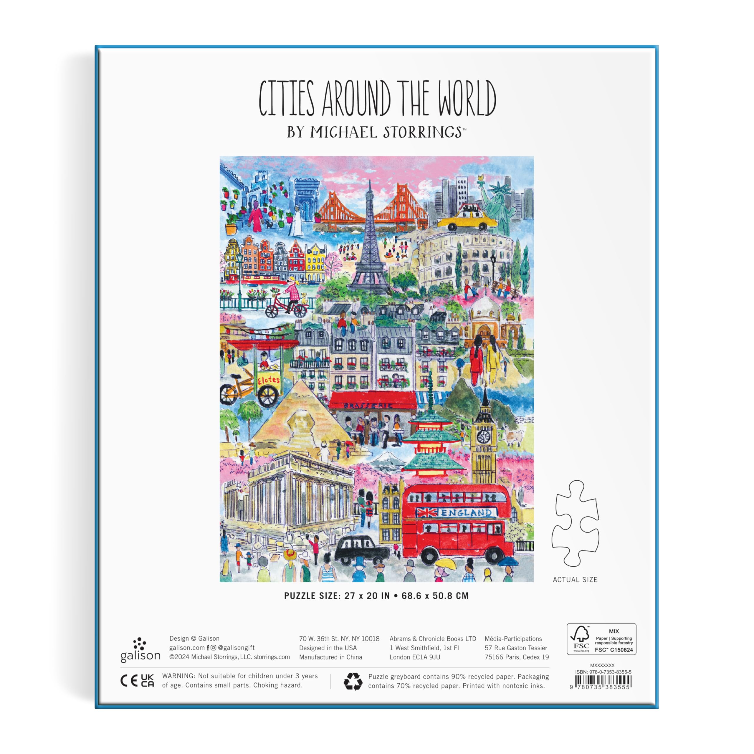 Galison Cities Around The World Jigsaw Puzzle - 1000 Pieces | Vibrant Artwork | 27" x 20" 4