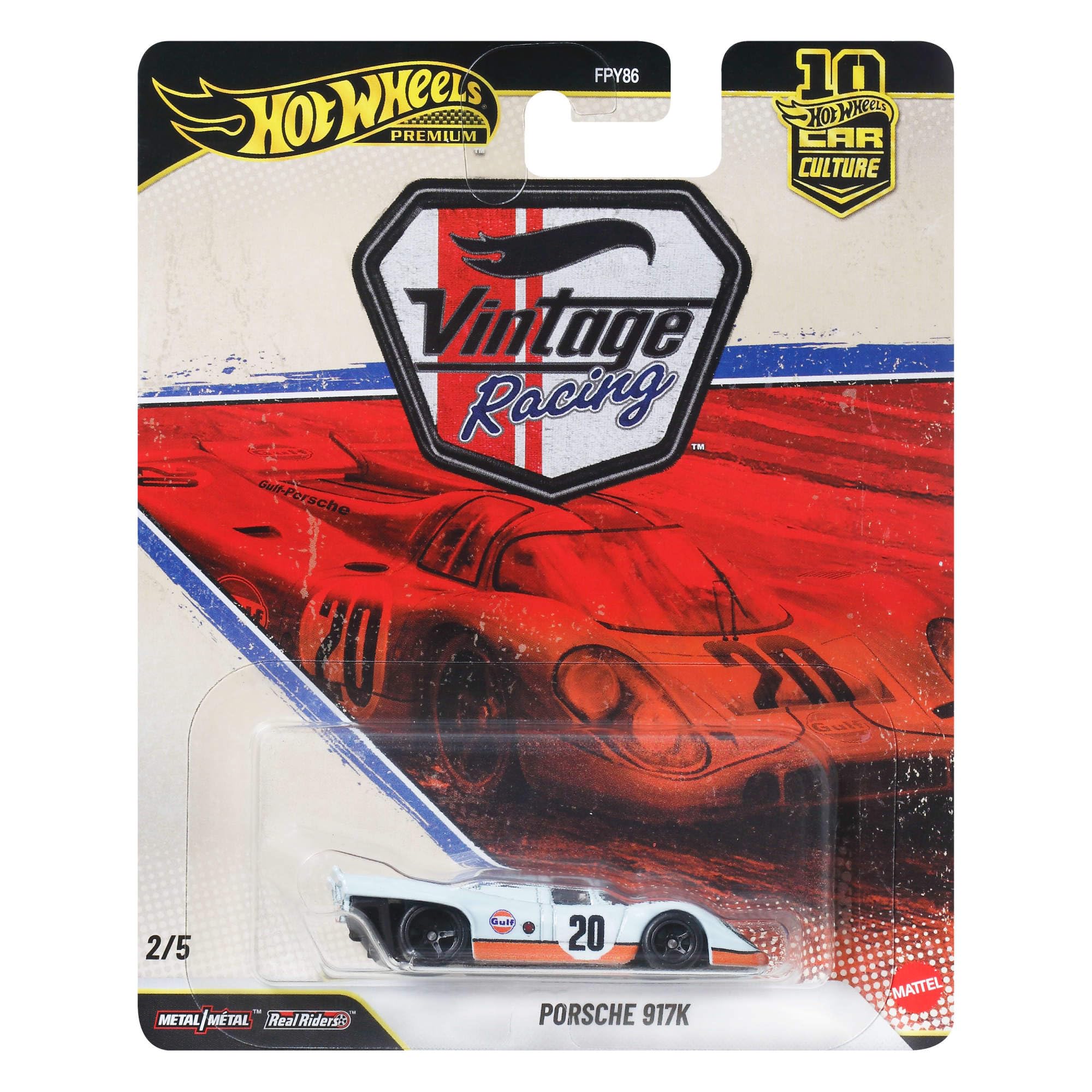 Hot Wheels Premium Car Culture Porsche 917 K Die-Cast Vehicle | 1:64 Scale | Metal Body