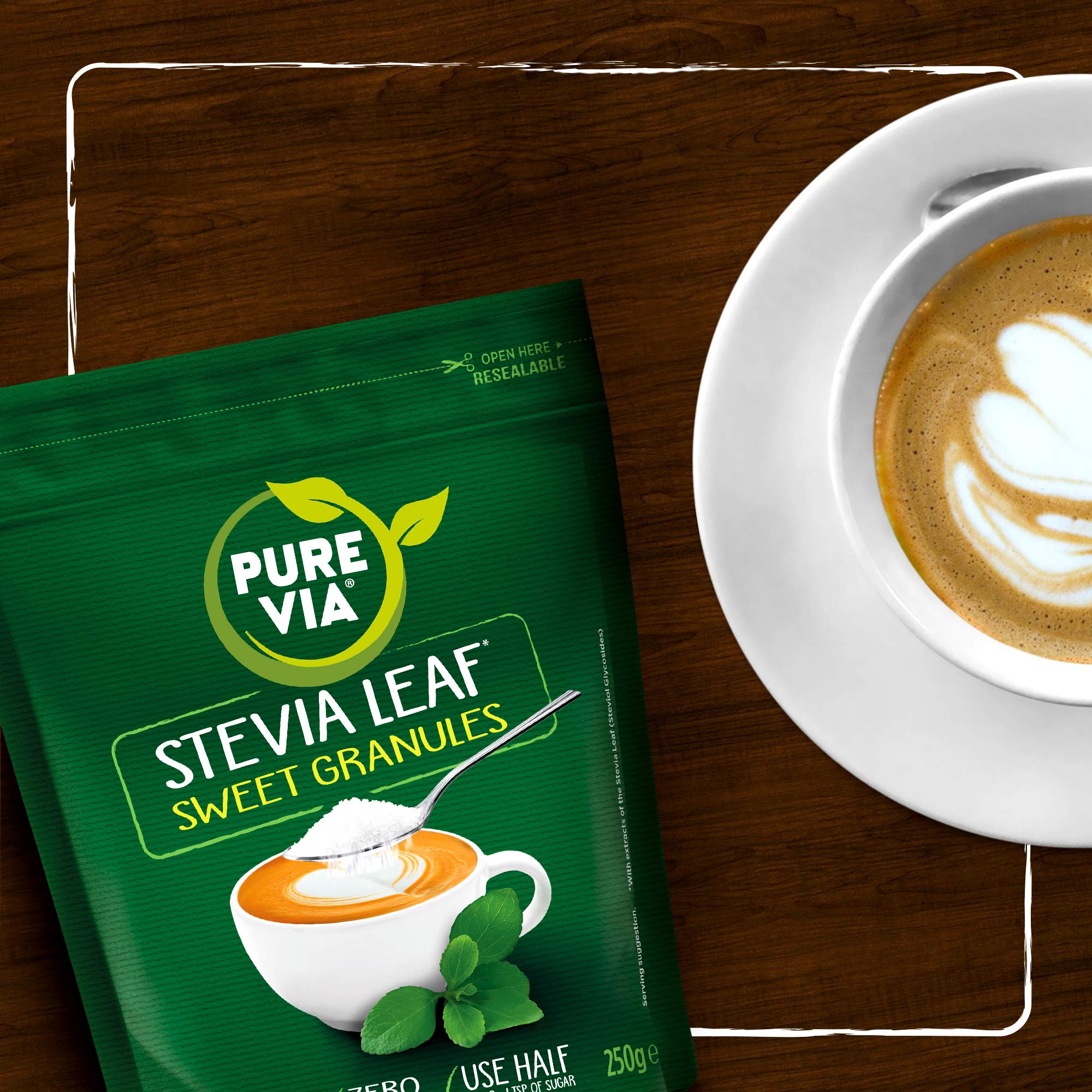 Pure Via Stevia Leaf Sweet Granules - Zero Calorie Sweetener | 250g | Gluten & Sugar Free 3