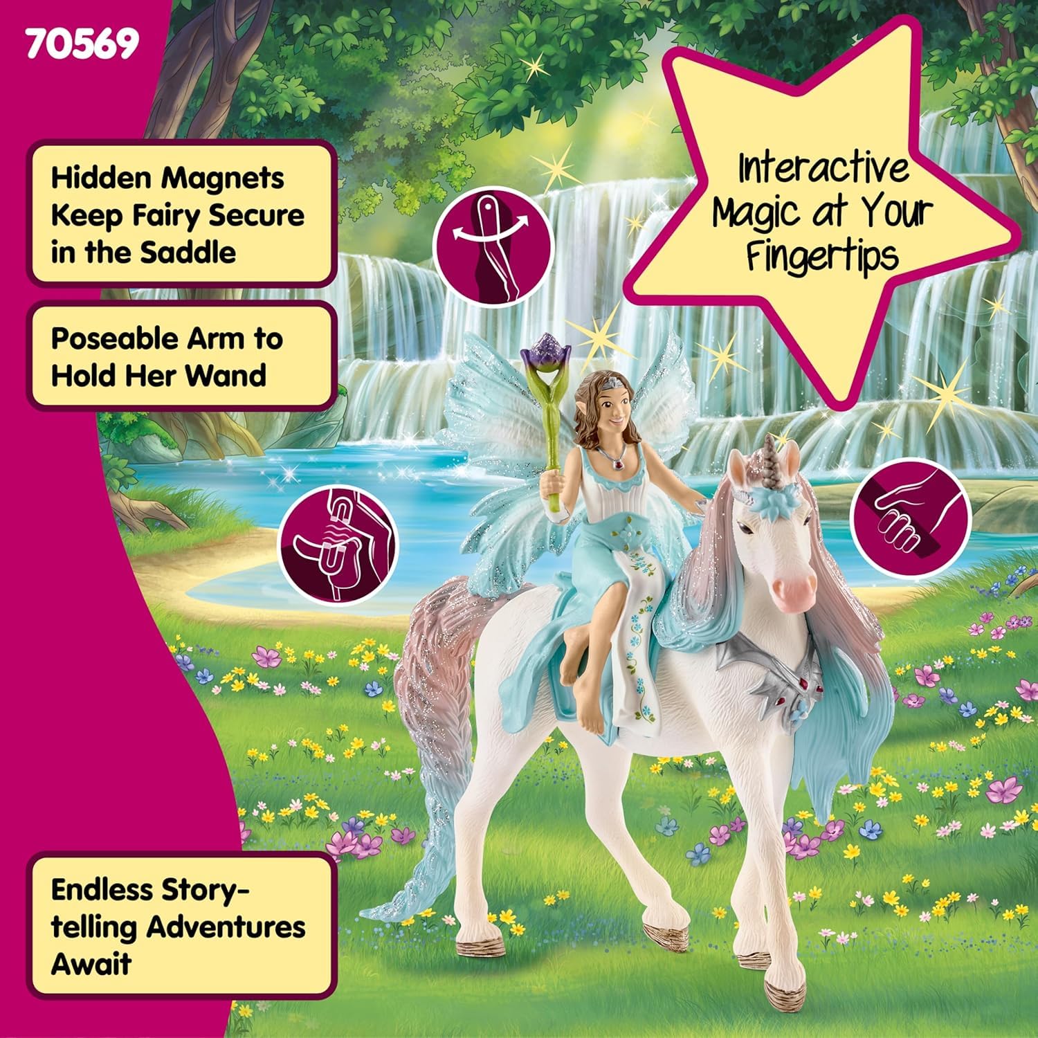 SCHLEICH Bayala Fairy Eyela with Princess Unicorn - 3-Piece Fantasy Playset for Kids 10
