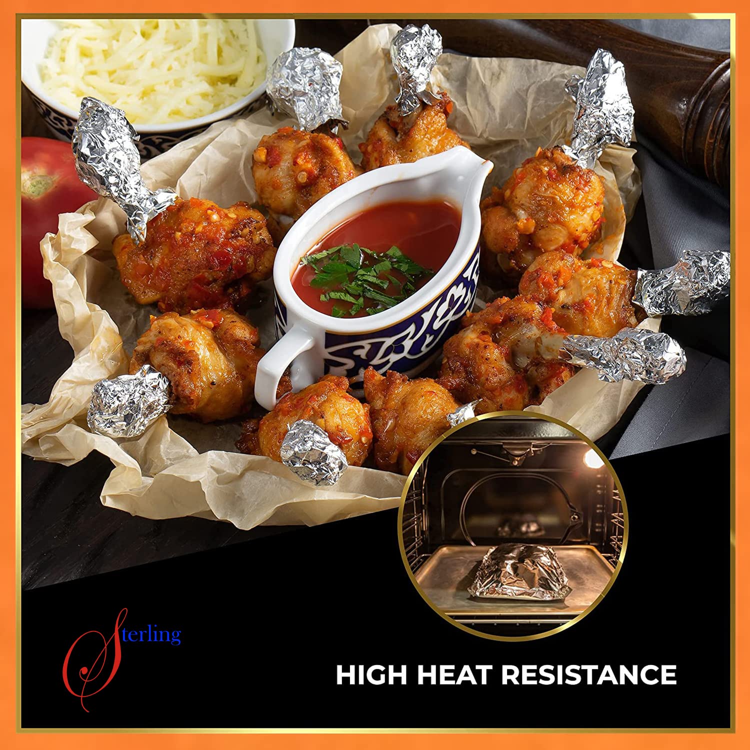 STERLING PRODUCTS Heavy Duty Aluminum Foil Roll - 30m x 30cm for Cooking & Storage 6