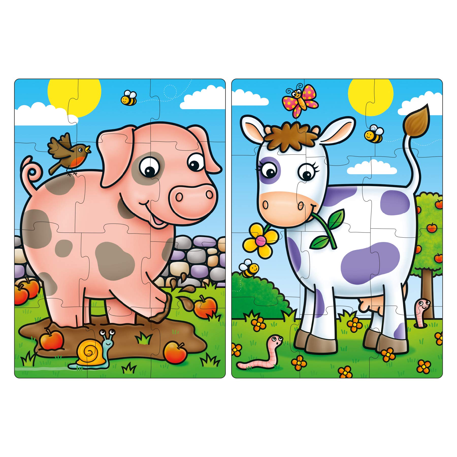Orchard Toys First Farm Friends Jigsaw Puzzle - Two 12-Piece Puzzles for Ages 2+