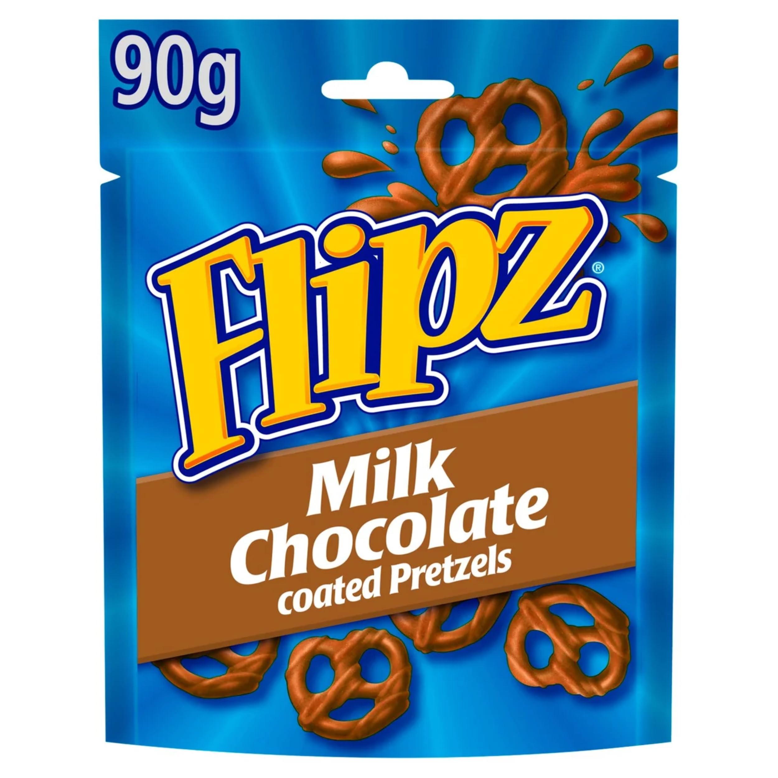 Flipz Milk Chocolate Coated Pretzel Snacks - Sweet & Salty Crunch | 90 g Pack 4