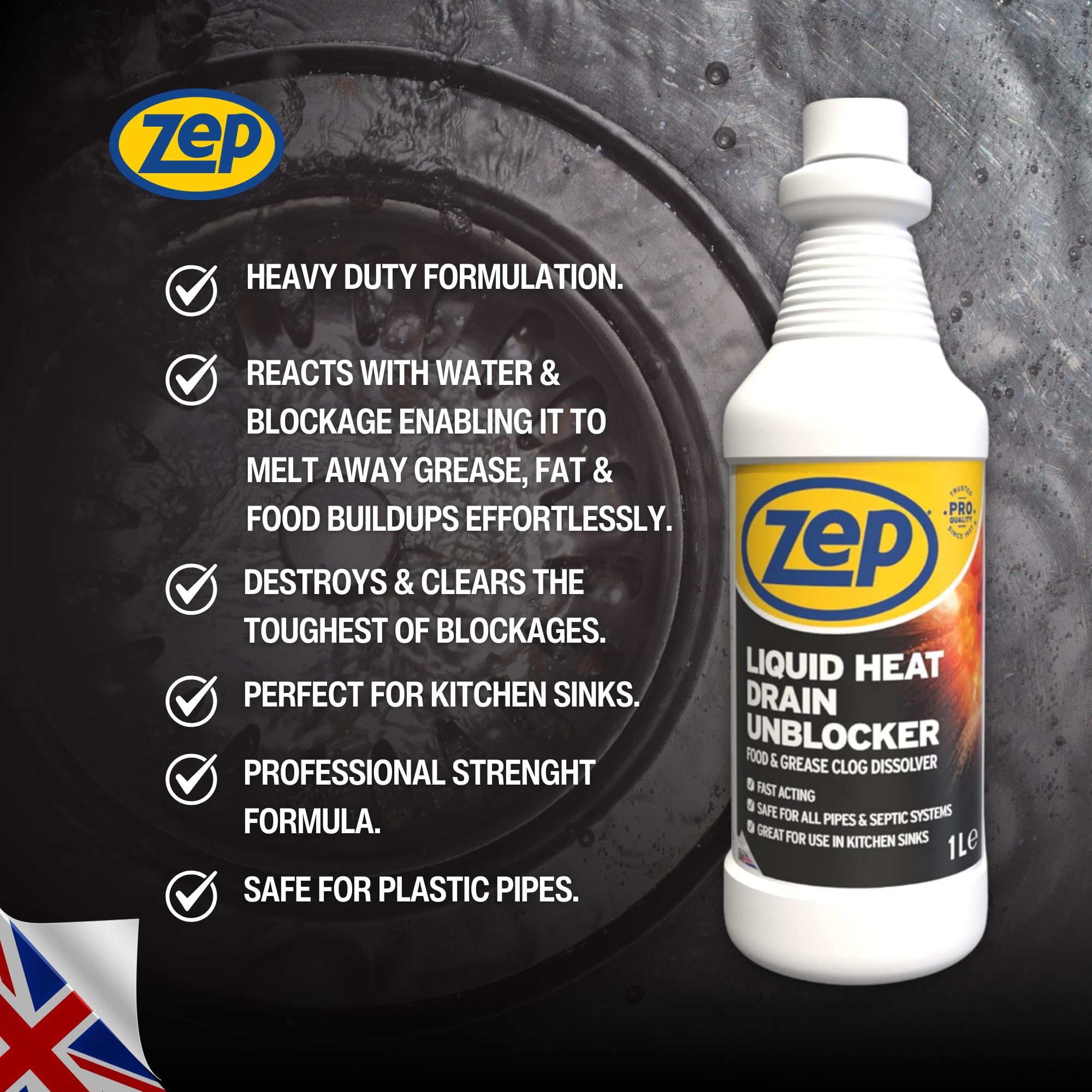 Zep Commercial - Liquid Heat Drain Unblocker 3