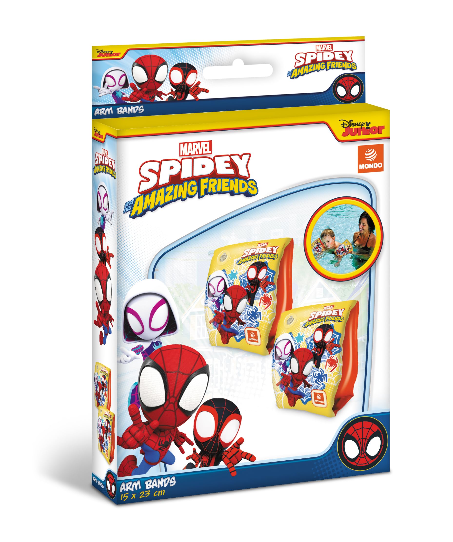Mondo Spidey and Friends Inflatable Armbands | Dual Air Chambers | Ages 3+ | Multicoloured
