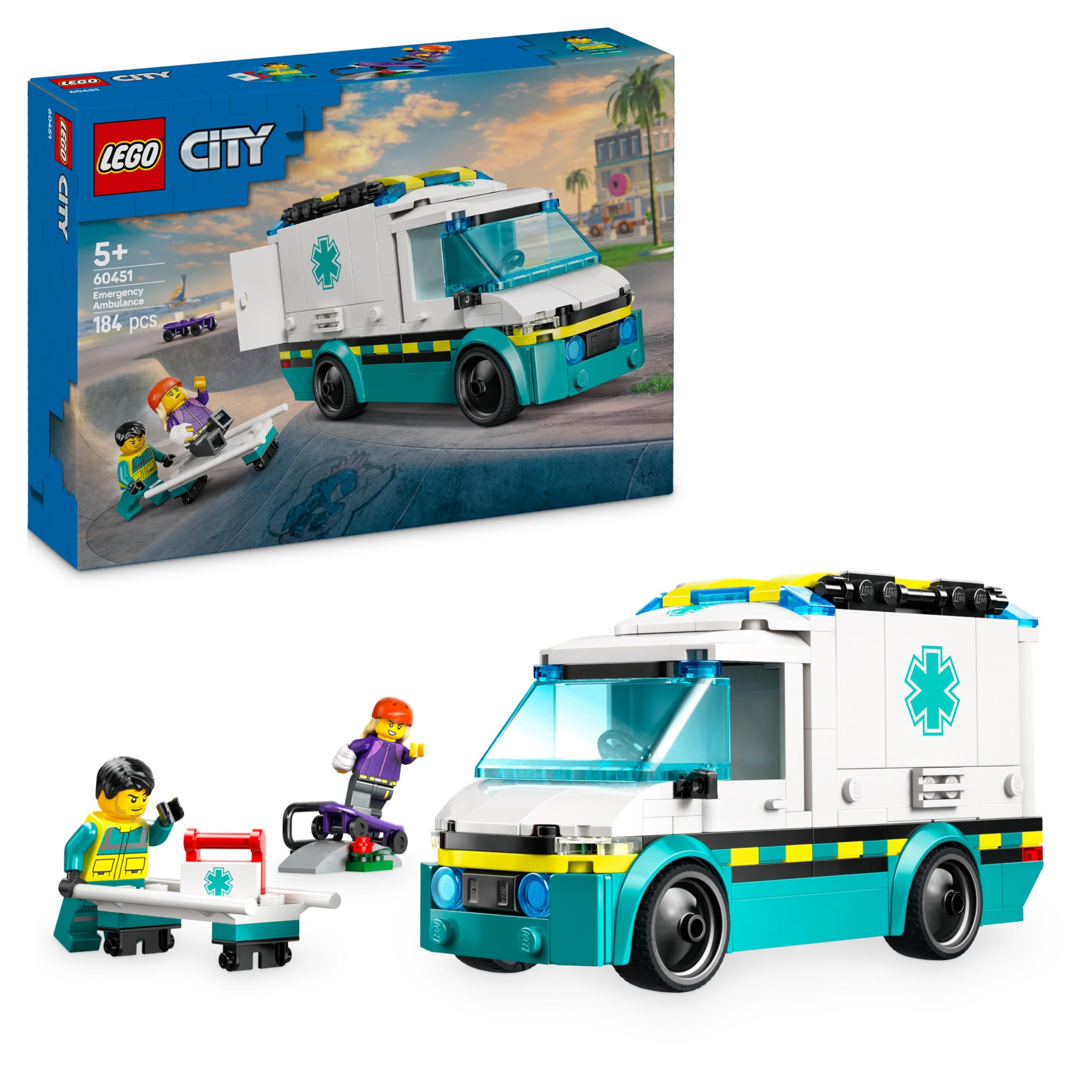 LEGO City Emergency Ambulance Playset with 2 Minifigures - Building Toy for 5+ Year Olds 1