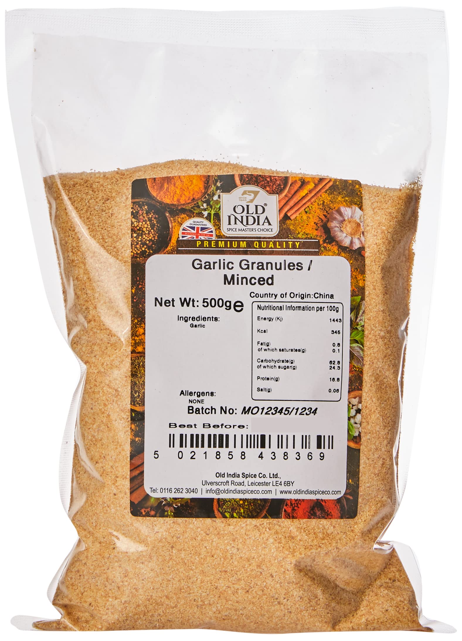 Old India Garlic Granules/Minced Powdered Seasoning - 500g Natural & Additive Free 1