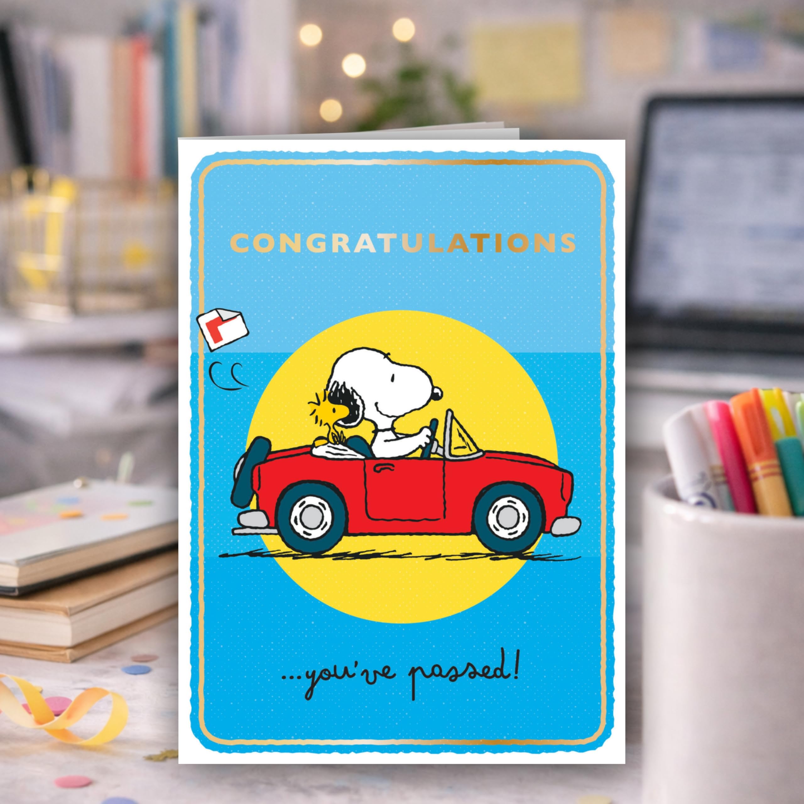 Danilo Promotions LTD Peanuts Snoopy Driving Test Congratulations Card | Standard Size | PN064 3