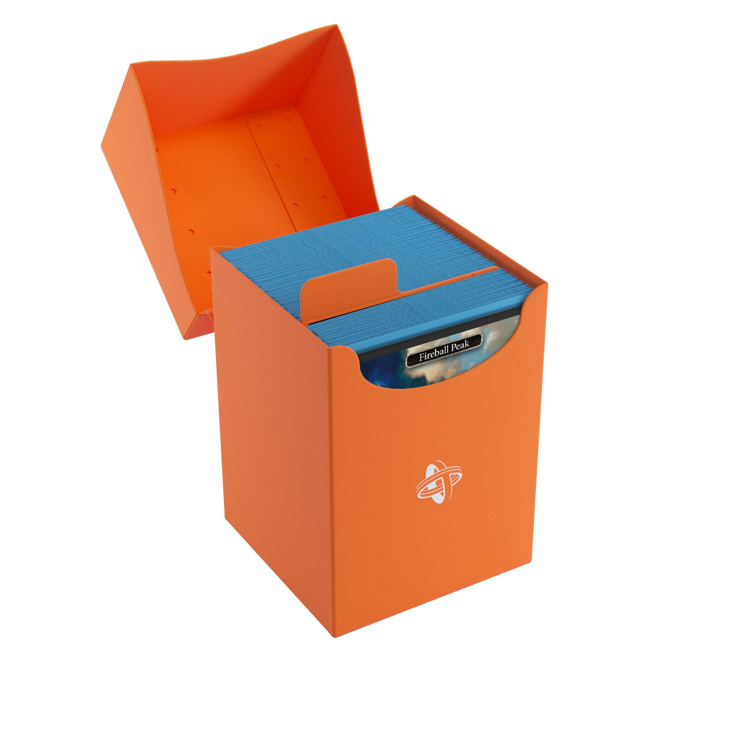 Gamegenic 100-Card Deck Holder - Orange | Self-Locking Lid | Cobra Neck Access 3
