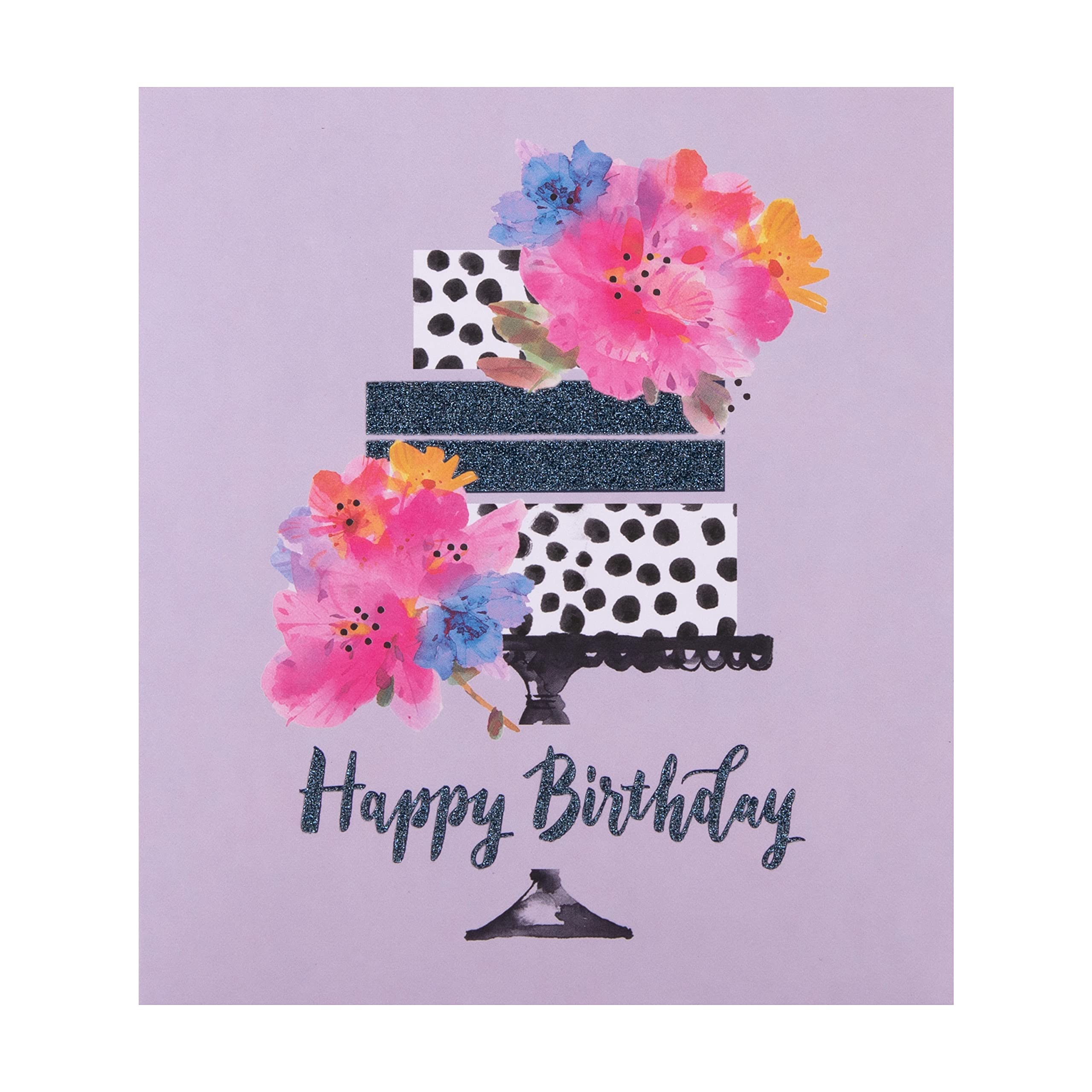 Hallmark Birthday Card 'Cake' - Contemporary Design | 16cm x 18cm | Glitter Details 5