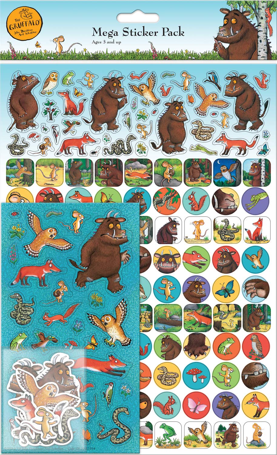 Paper Projects The Gruffalo Mega Sticker Pack - Official A4 Glossy, Foiled & Die-Cut Stickers 1
