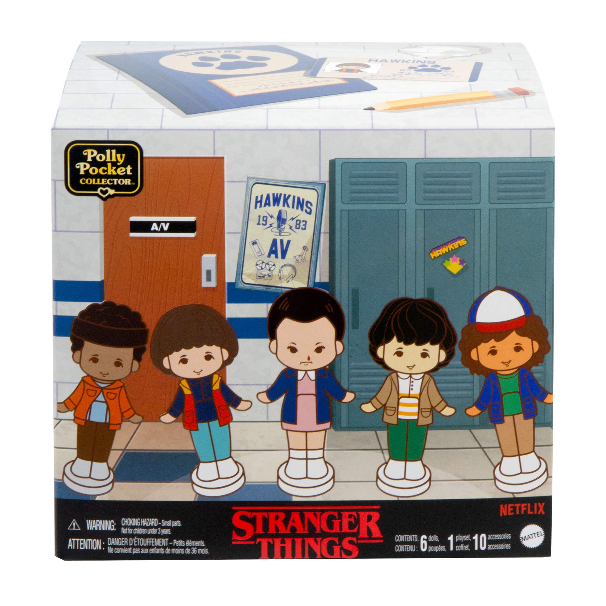 Polly Pocket Stranger Things Collector Playset - Walkie Talkie Compact with 6 Character Dolls & 10 Accessories, Ages 4-10 6