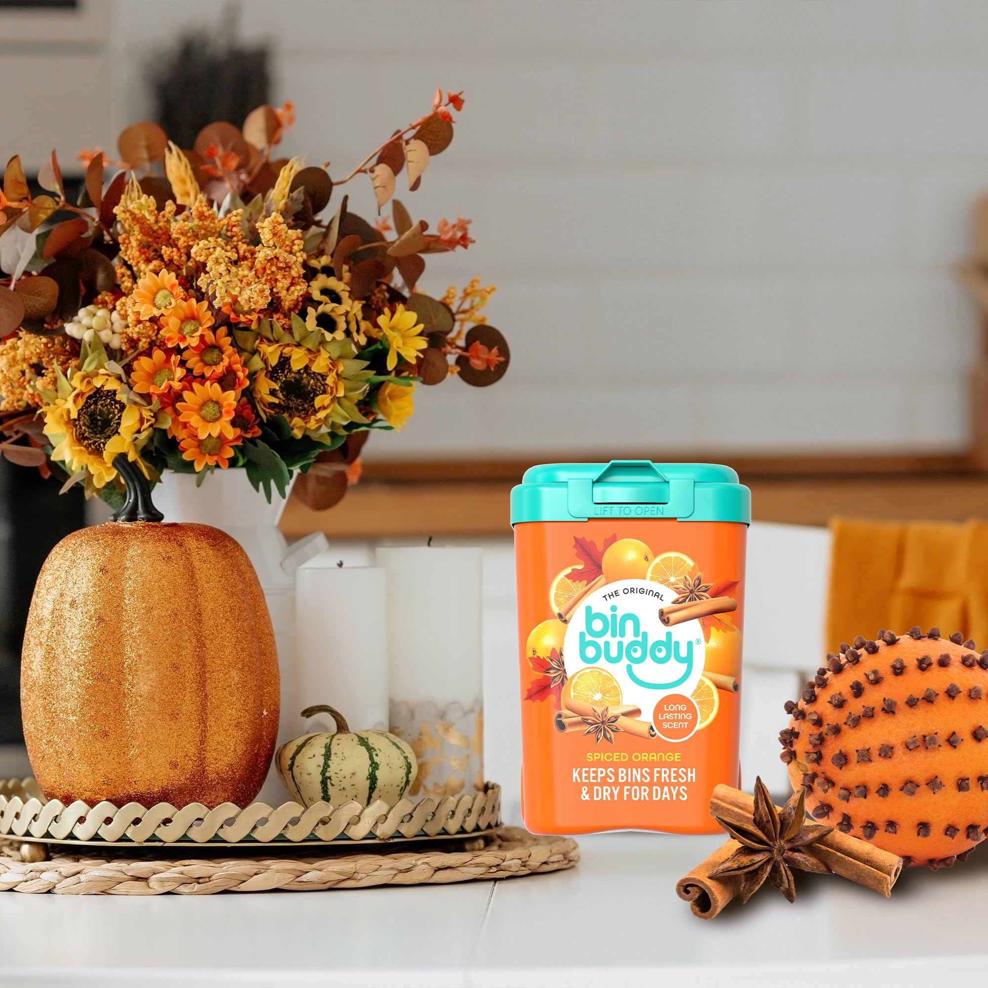 Bin Buddy Spiced Orange Air Freshener Powder - 3 Pack | Absorbs Mess | Lasts for Days 5