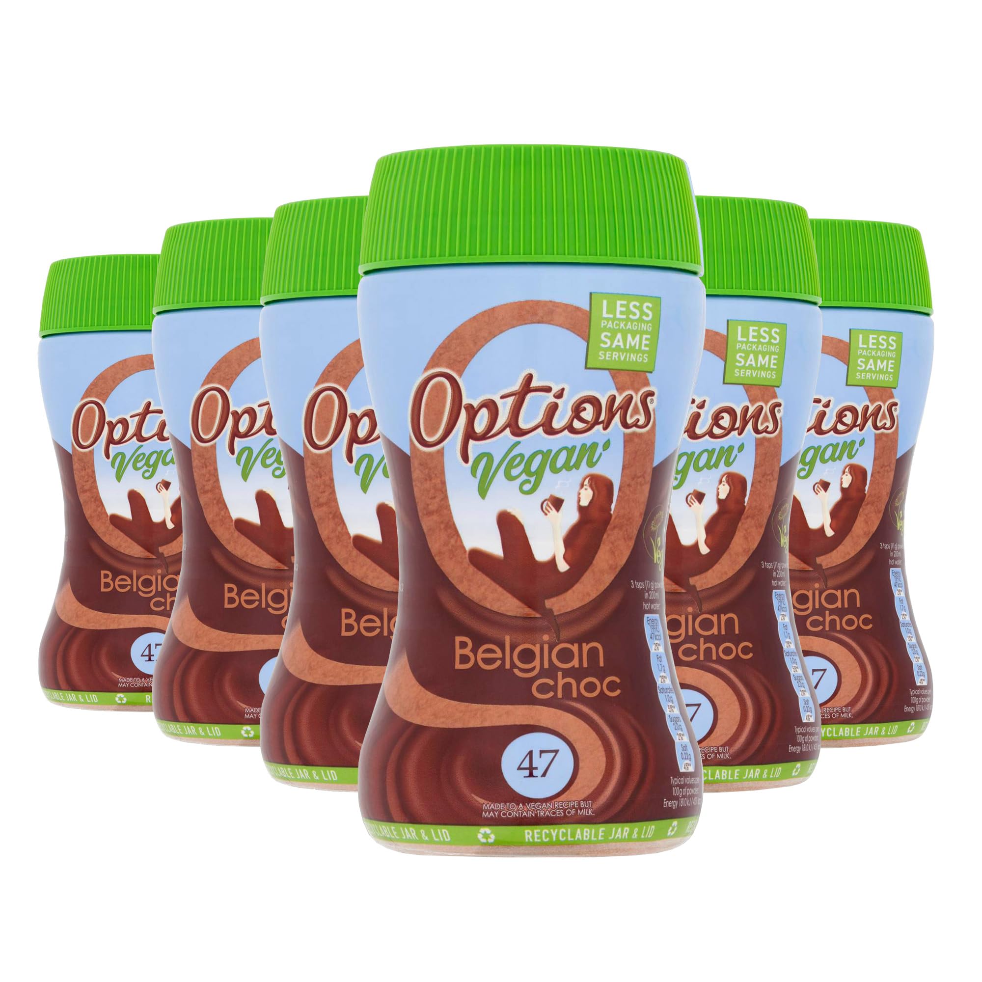 Options Vegan Belgian Hot Chocolate Drink (6 x 200g Jars)
