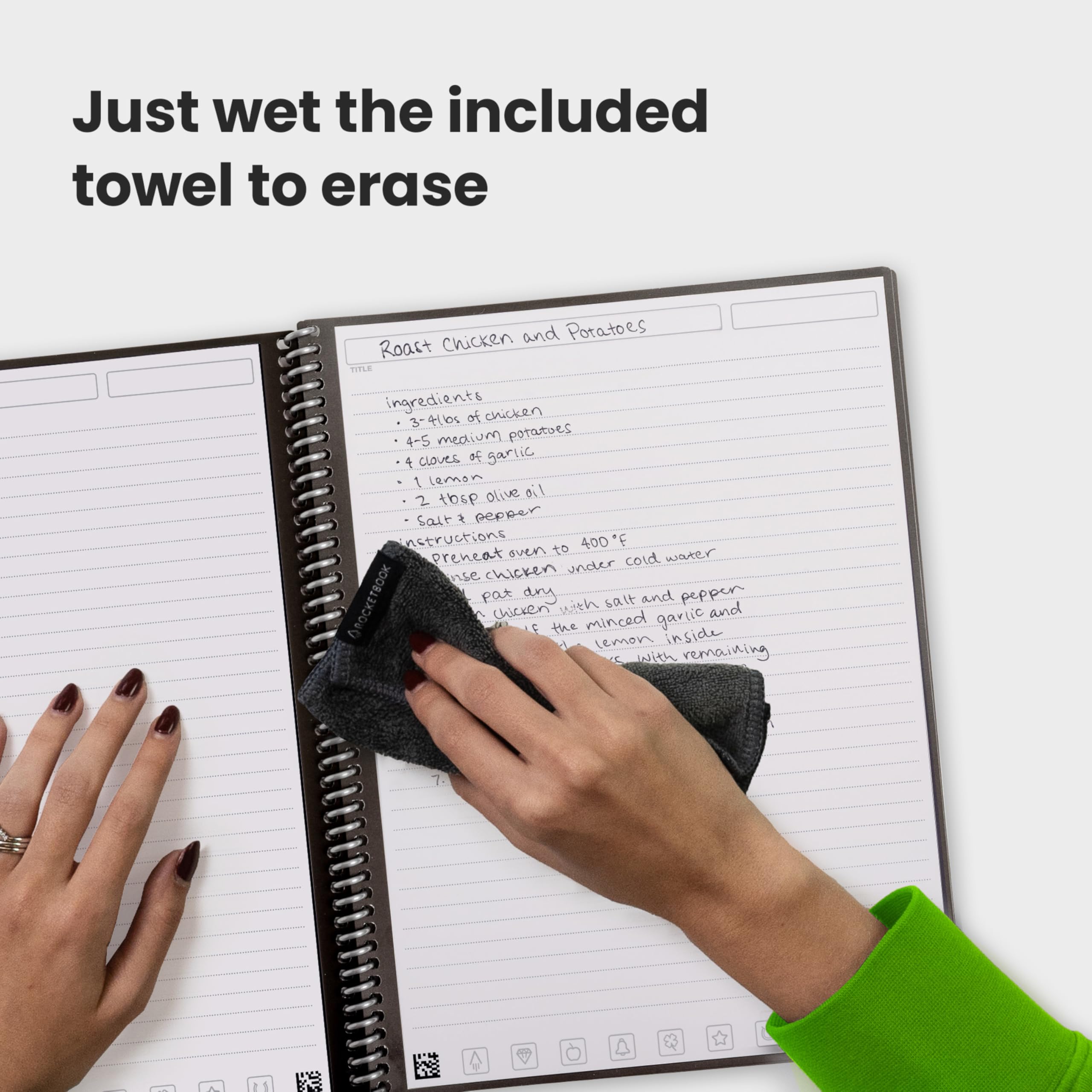 Rocketbook Core Reusable Spiral Notebook - Letter Size 21 x 29.7 cm, Black | College Ruled 3