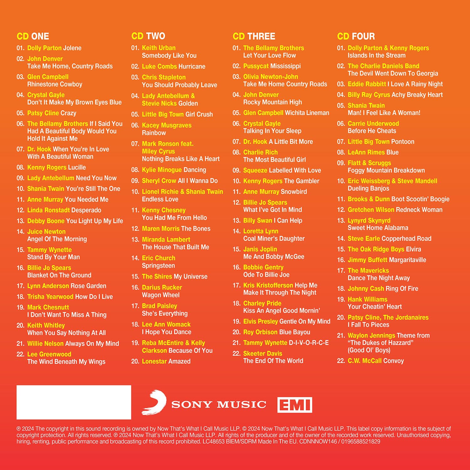 Various Artists - NOW That's What I Call Country [4 CD Box Set]