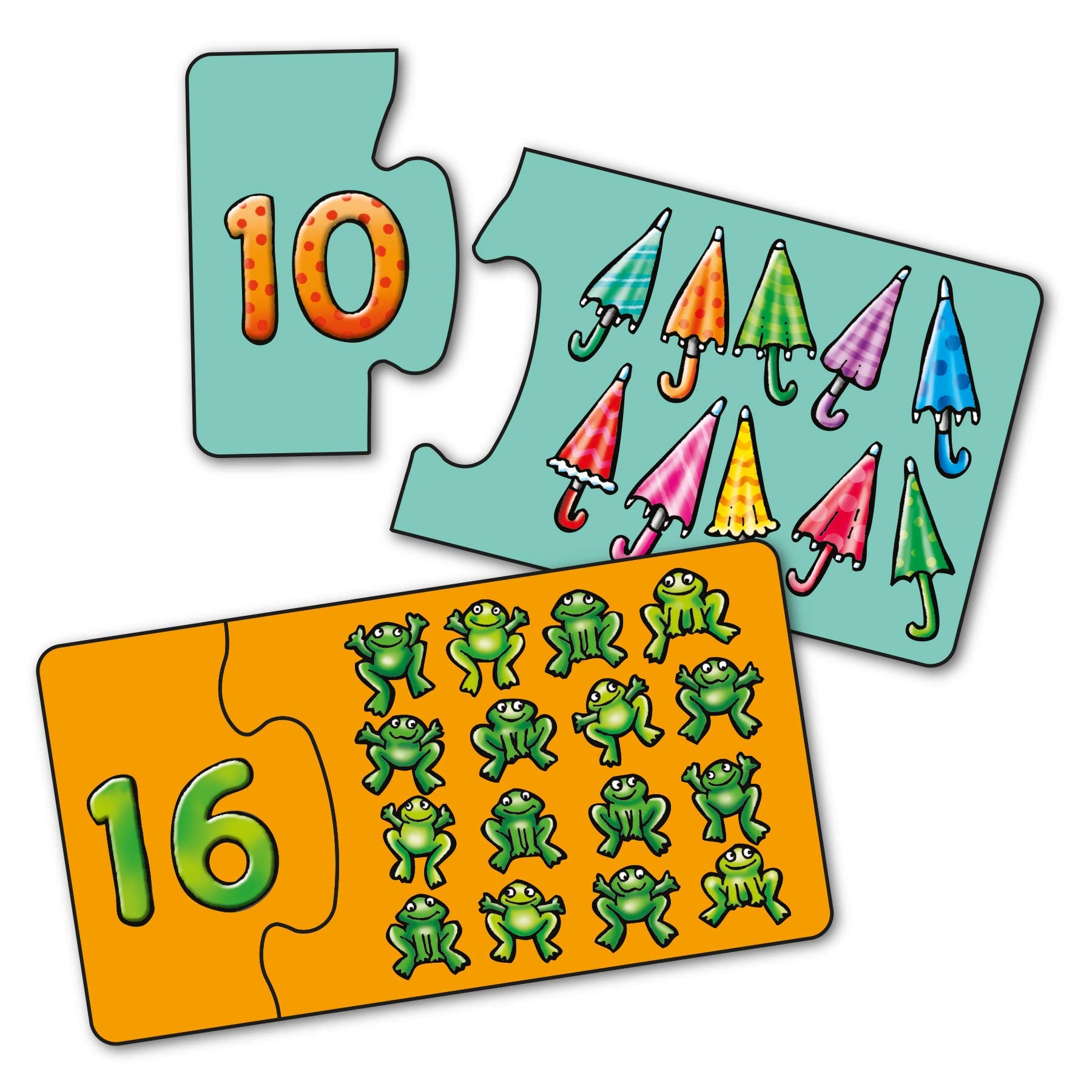 Orchard Toys Match and Count Jigsaws - Learn Numbers 1-20 | 20 x 2-Piece Puzzles for Ages 3+ 4