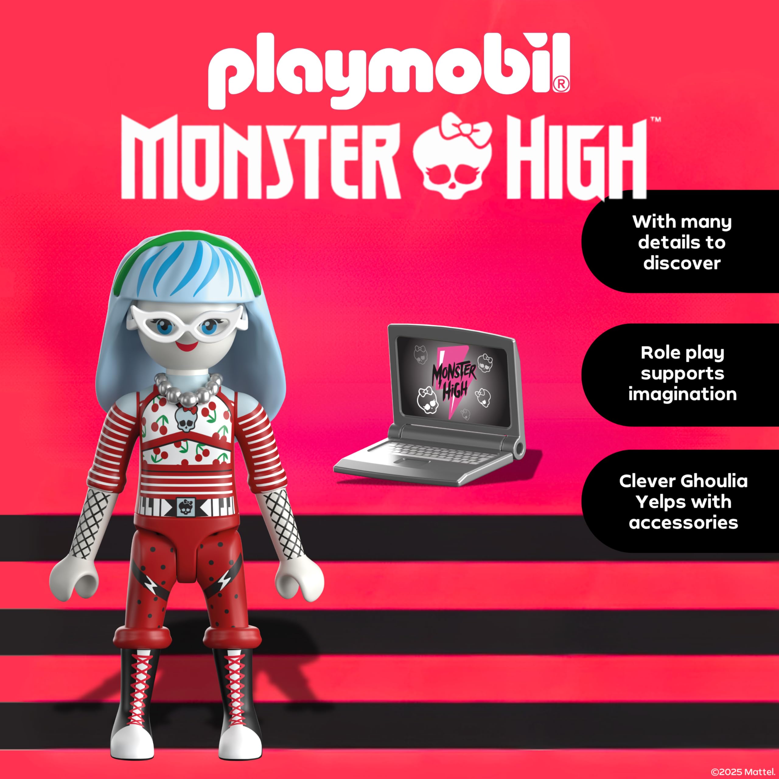 Playmobil Monster High Ghoulia Yelps Figure - Creepy Play Fun for Halloween & Imaginative Adventures, Ages 4+ 3