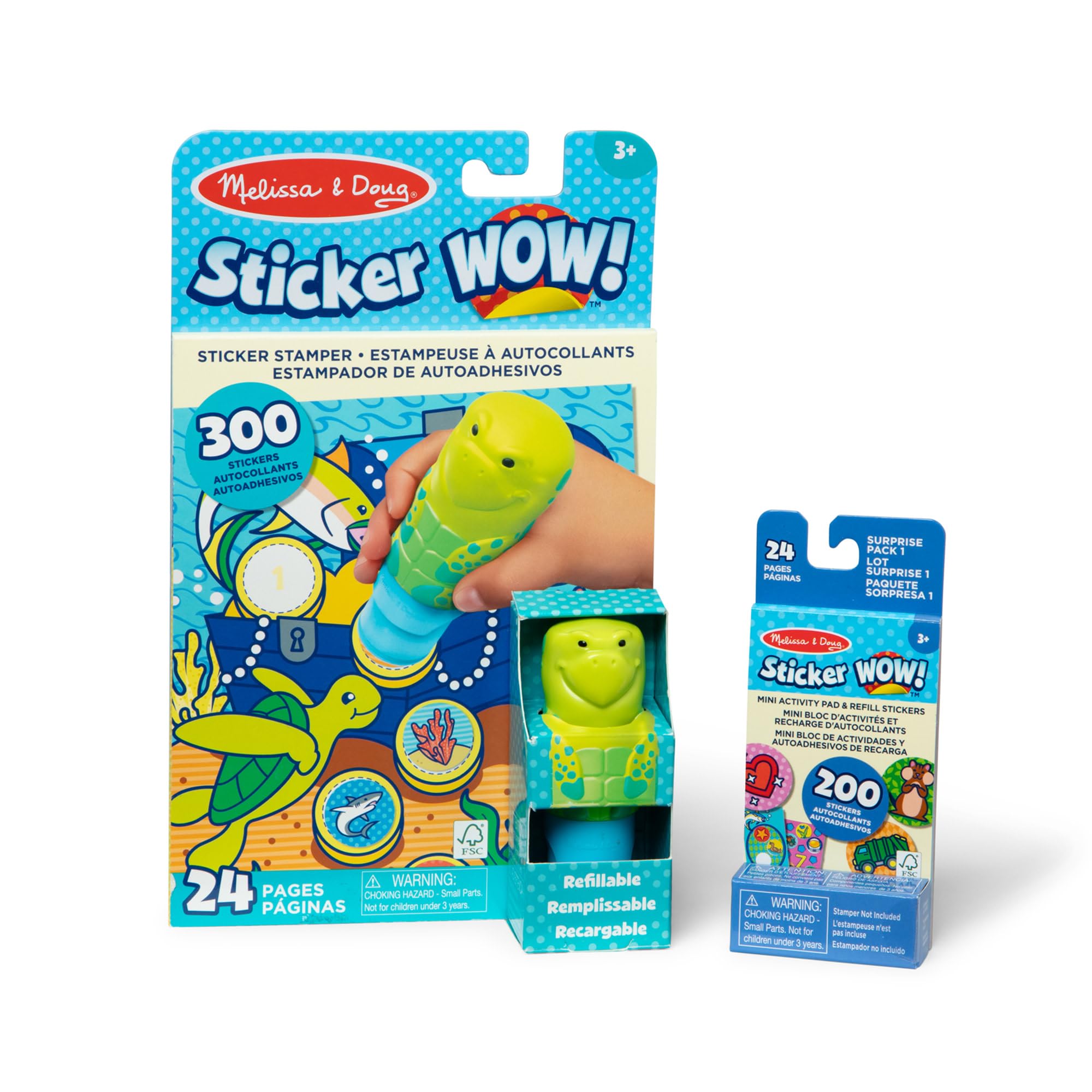 Melissa & Doug Sticker WOW! Sea Turtle Bundle with Kelp Stamper and 500 Stickers 1