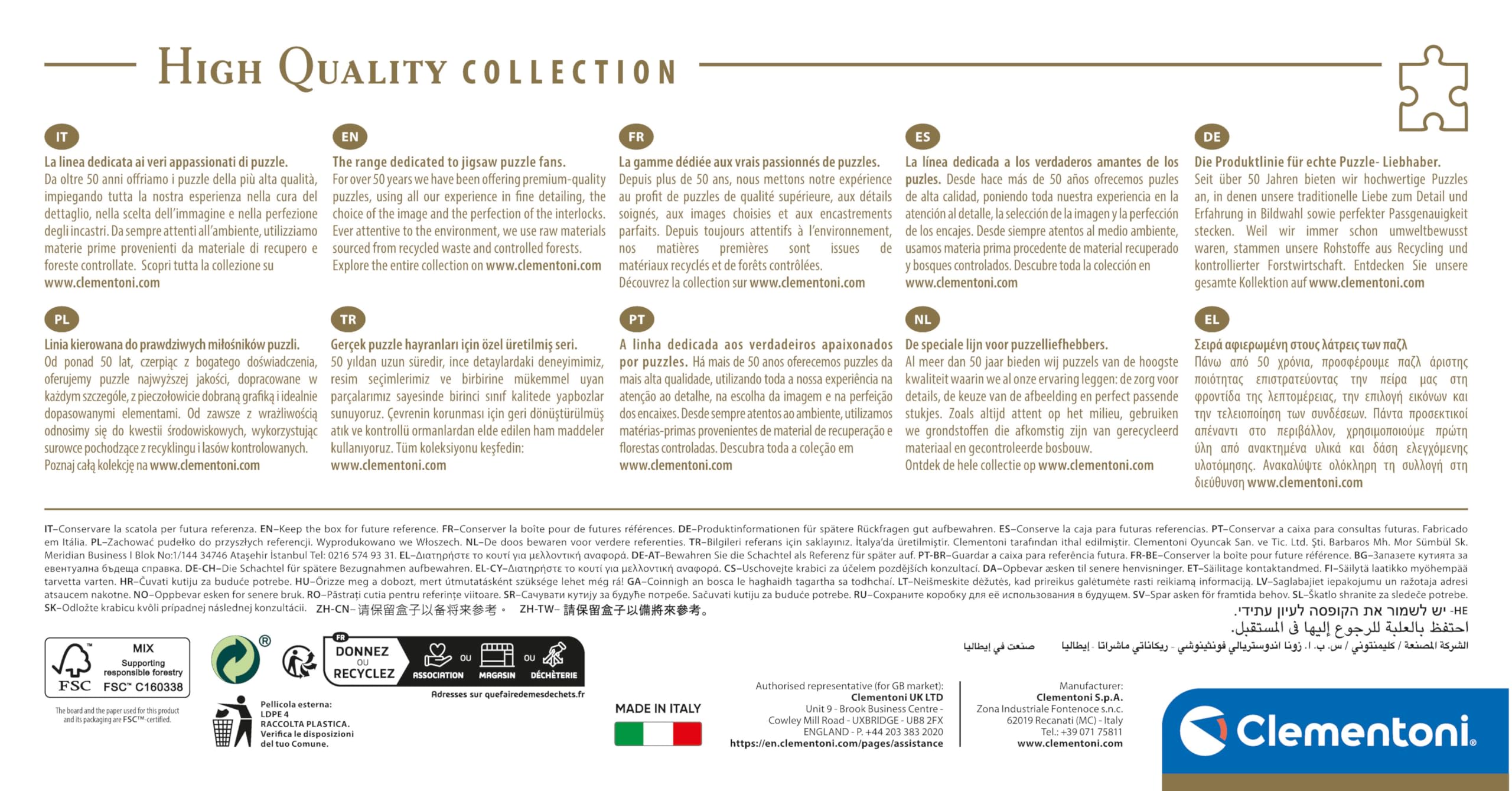 Clementoni Disney Classics Jigsaw Puzzle - 1000 Pieces | 98 x 33 cm Completed Size | Multicolor