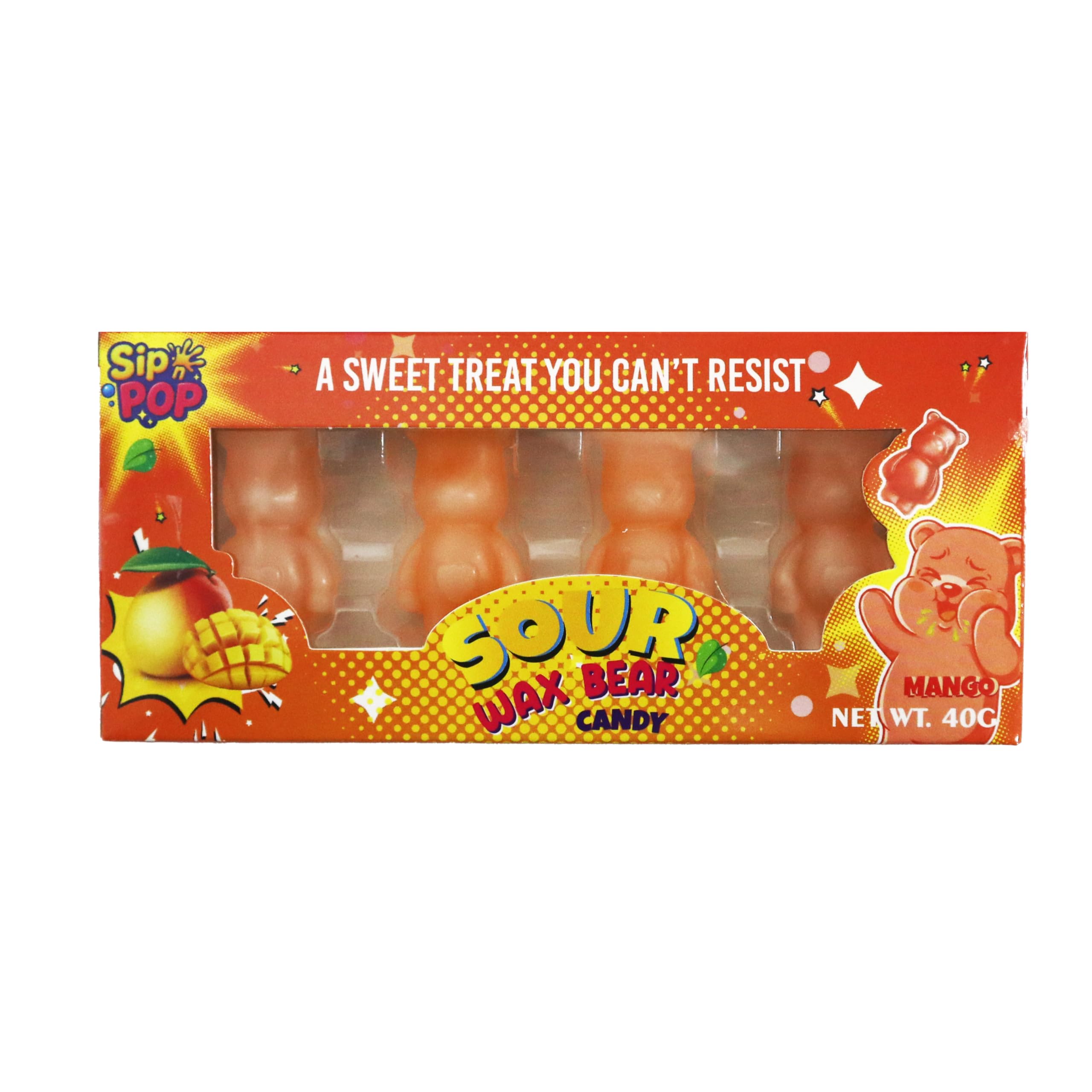 SHINE WAX CANDY - Sour Bear & Mango Liquid Filled Retro Sweet | 40g